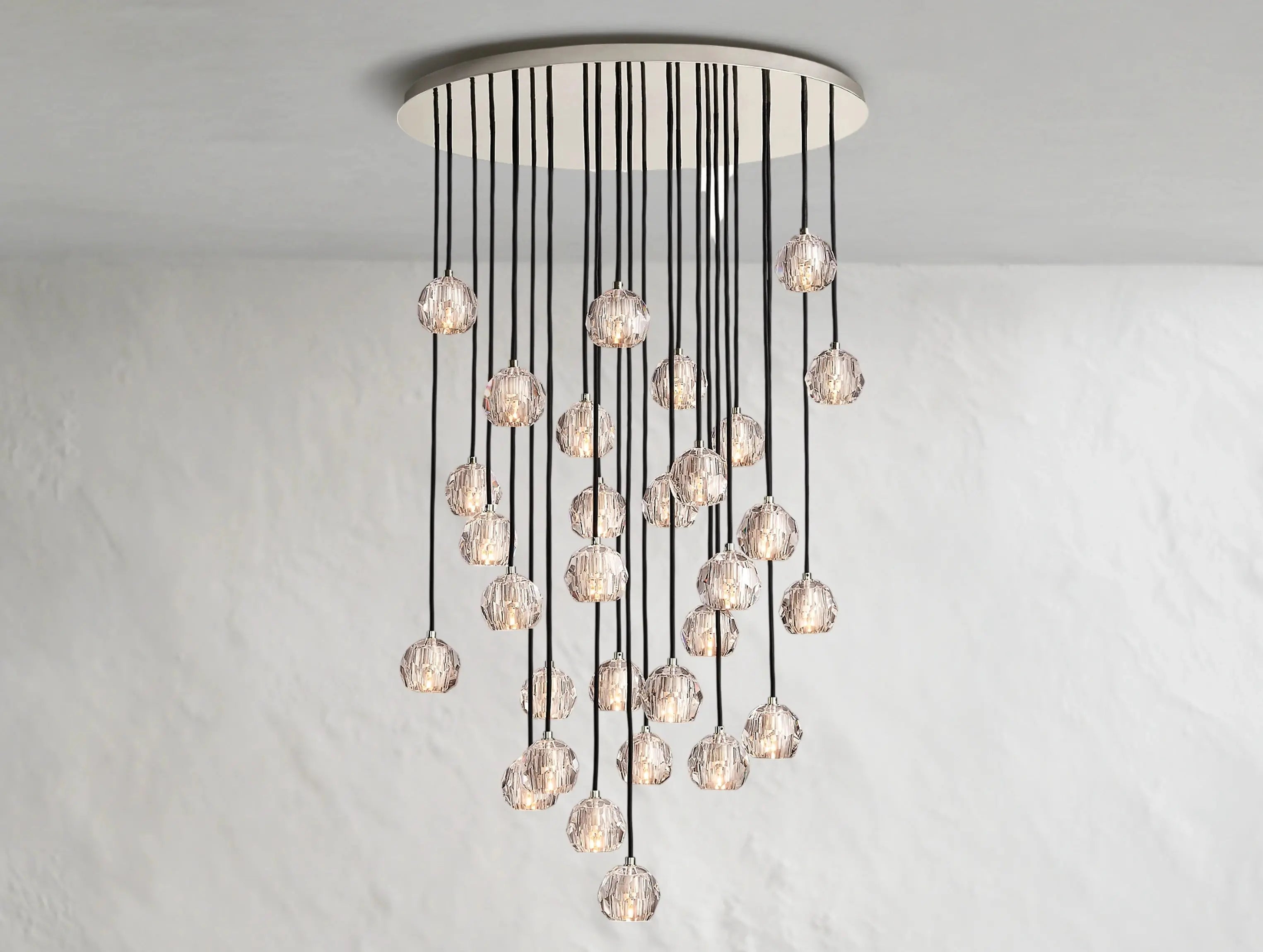 Orbital Cristal Glass Round Cluster Chandelier ZELNO LIGHTING