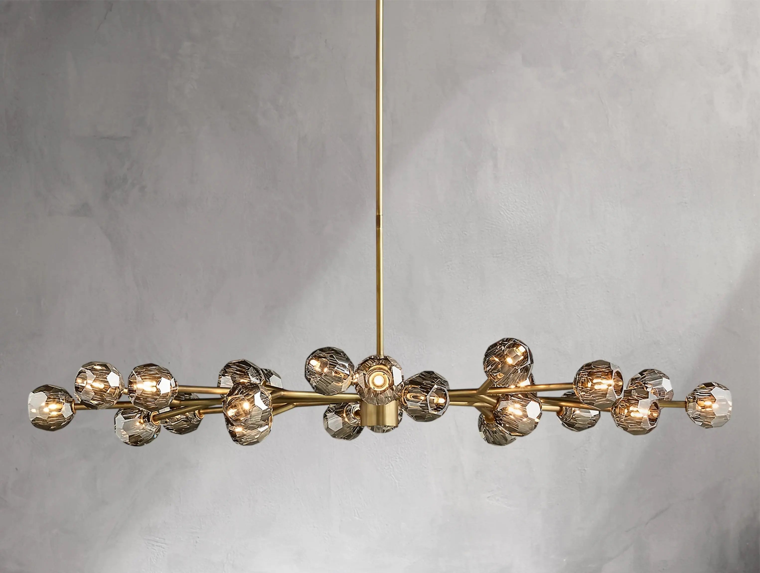 Orbital Cristal Glass Oval Chandelier ZELNO LIGHTING