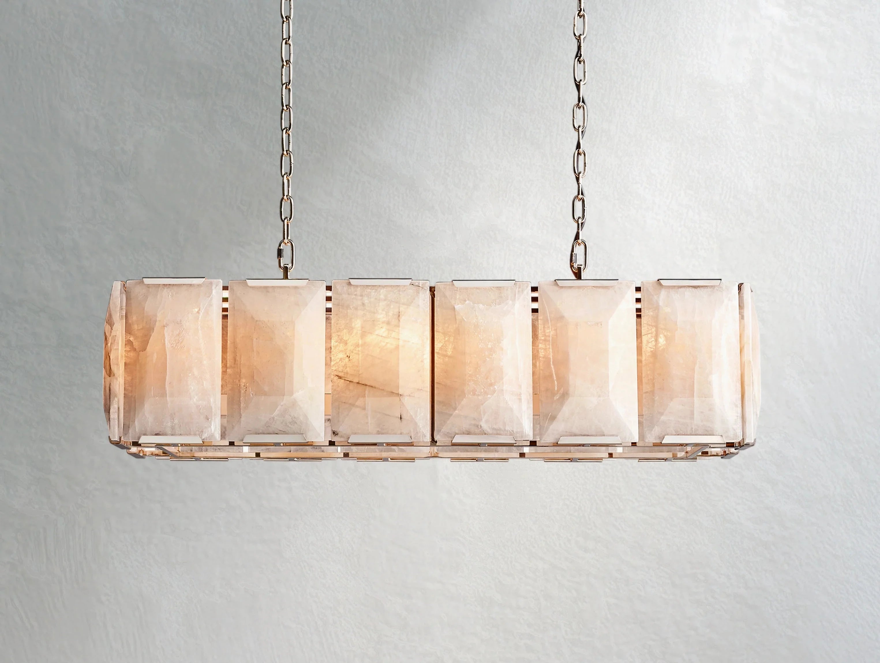 Valonne Calcite Rectangular Chandelier ZELNO LIGHTING