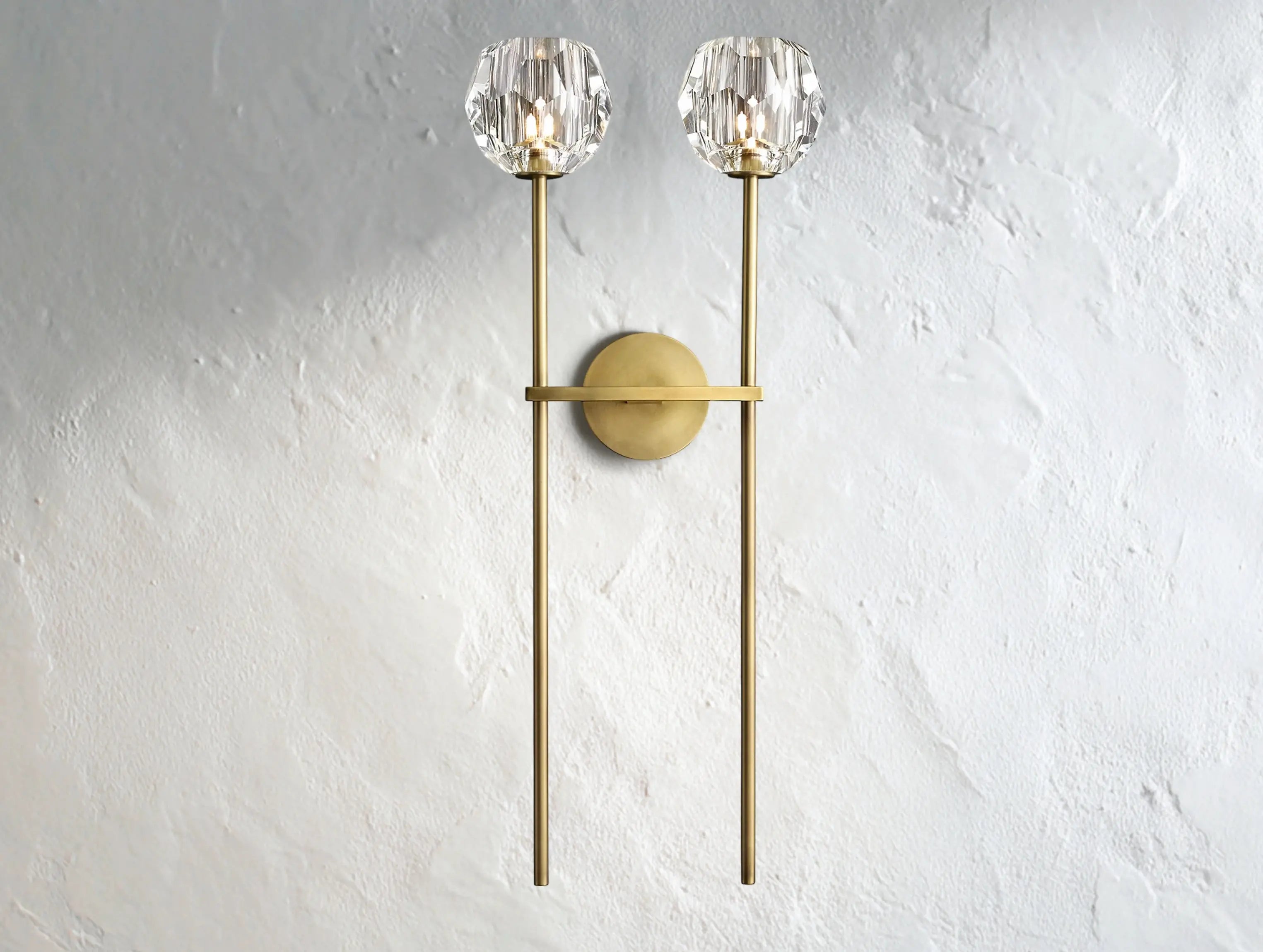 Orbital Cristal Glass Grand Double Sconce ZELNO LIGHTING
