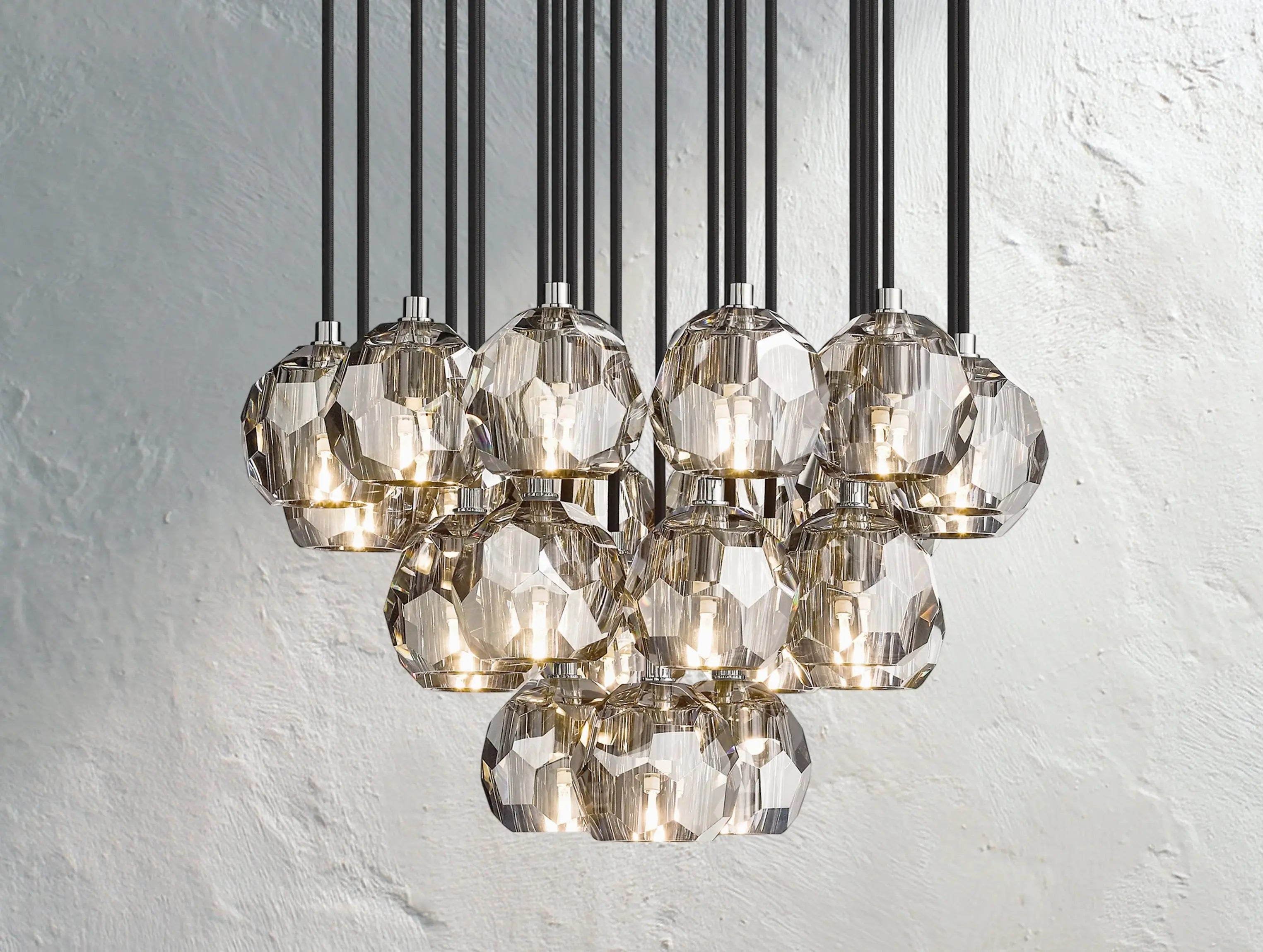 Orbital Cristal Glass Round Cluster Chandelier ZELNO LIGHTING