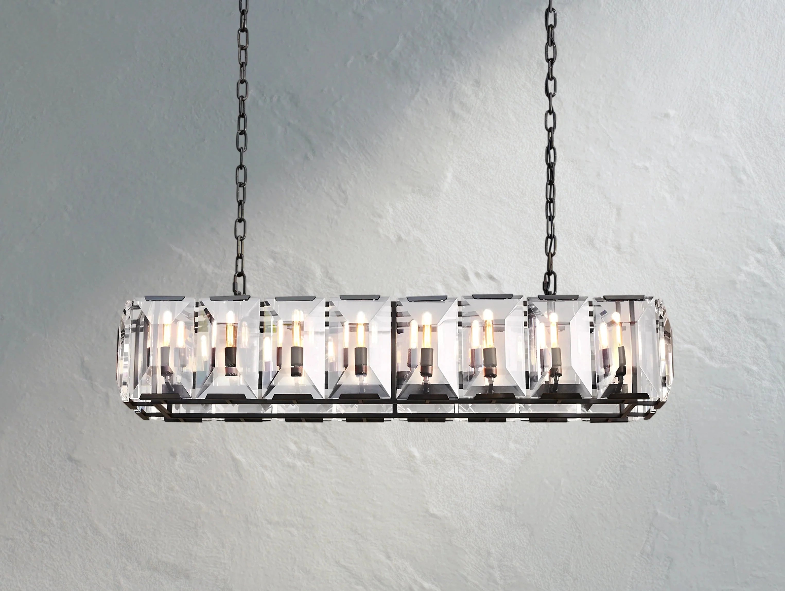 Valonne Crystal Rectangular Chandelier ZELNO LIGHTING