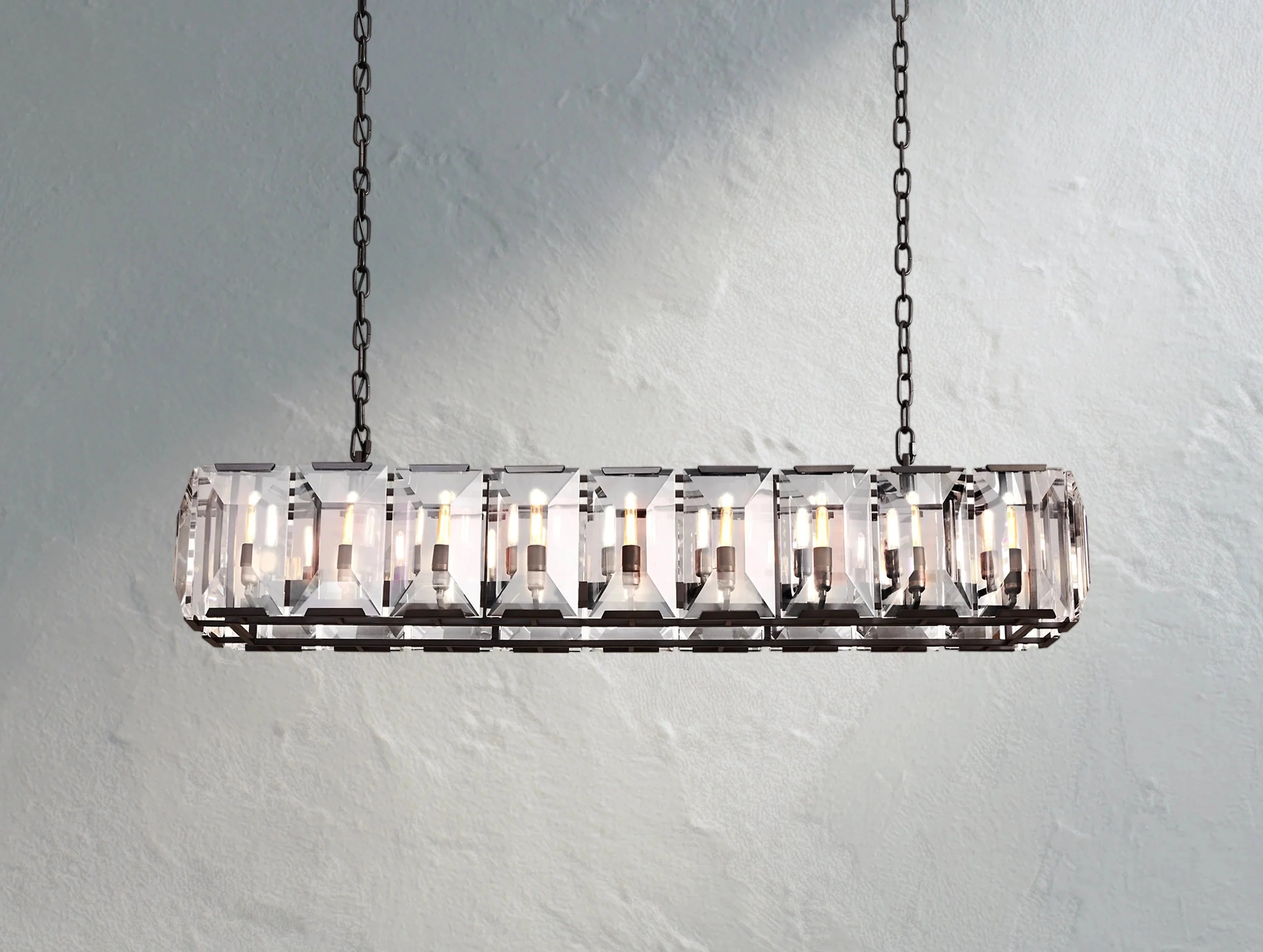Valonne Crystal Rectangular Chandelier ZELNO LIGHTING