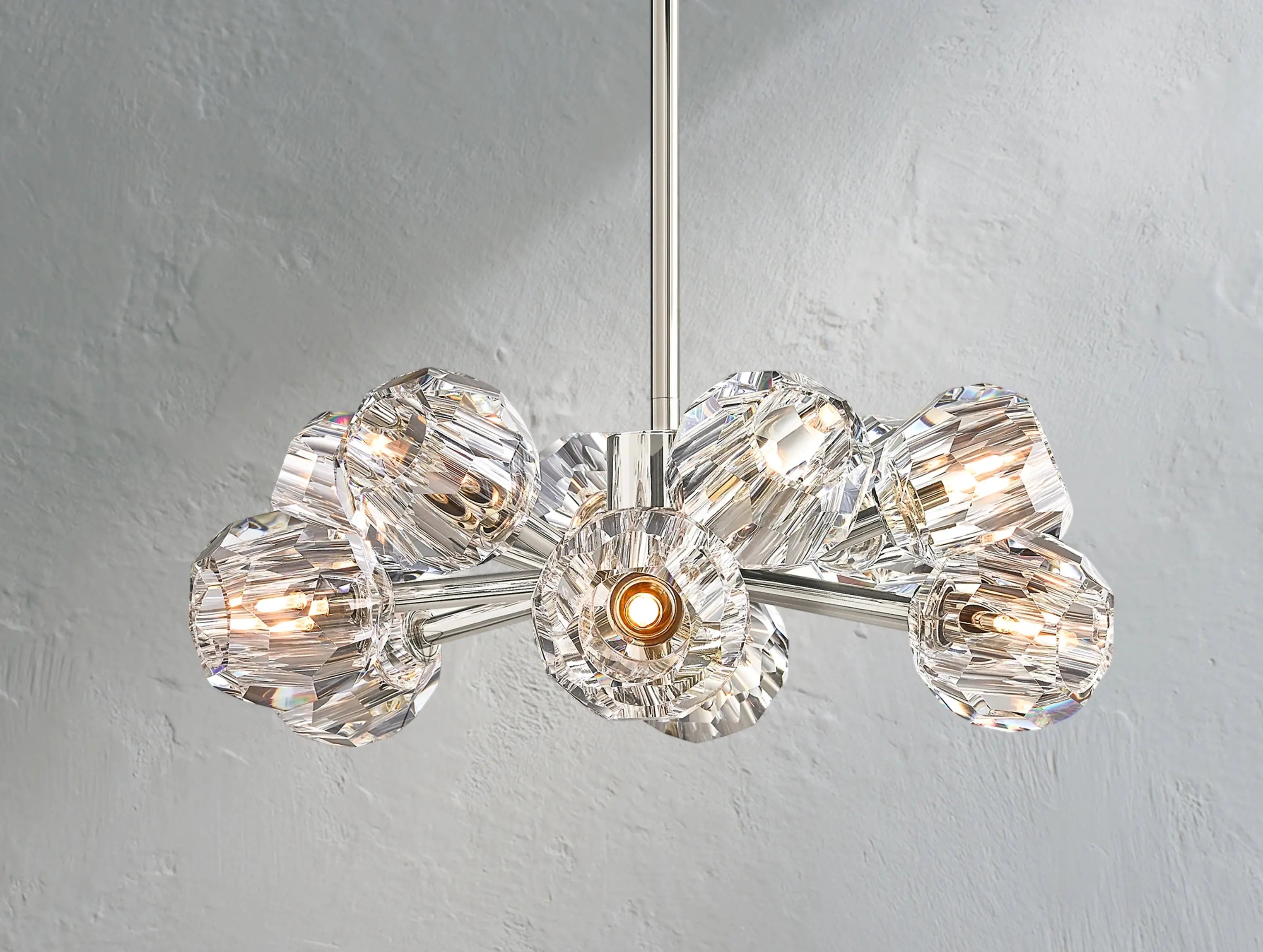 Orbital Cristal Glass Round Chandelier ZELNO LIGHTING