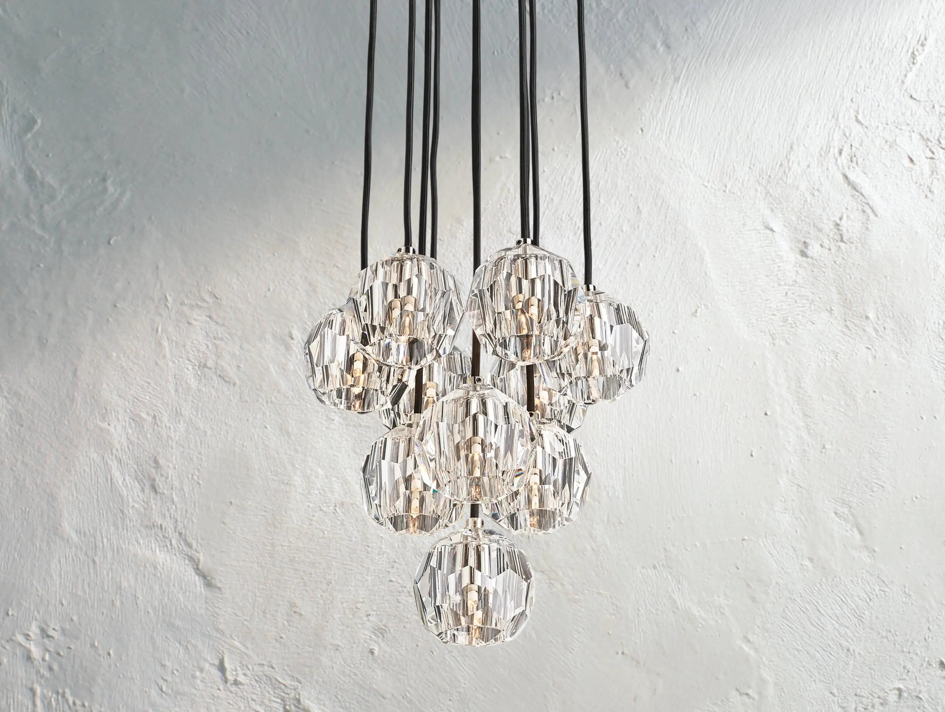 Orbital Cristal Glass Round Cluster Chandelier ZELNO LIGHTING