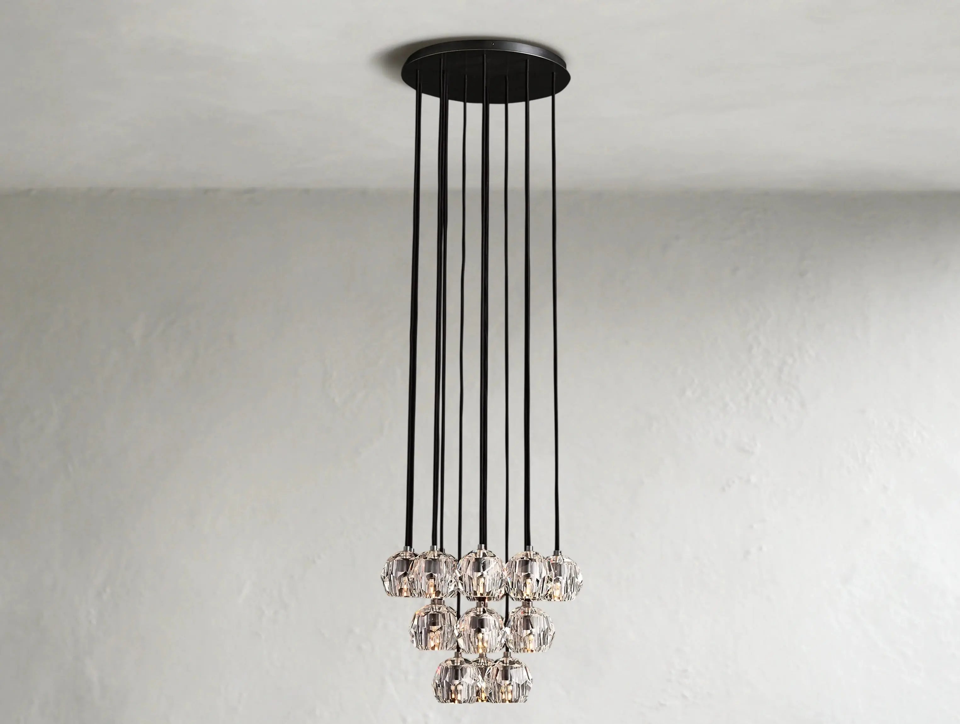 Orbital Cristal Glass Round Cluster Chandelier ZELNO LIGHTING