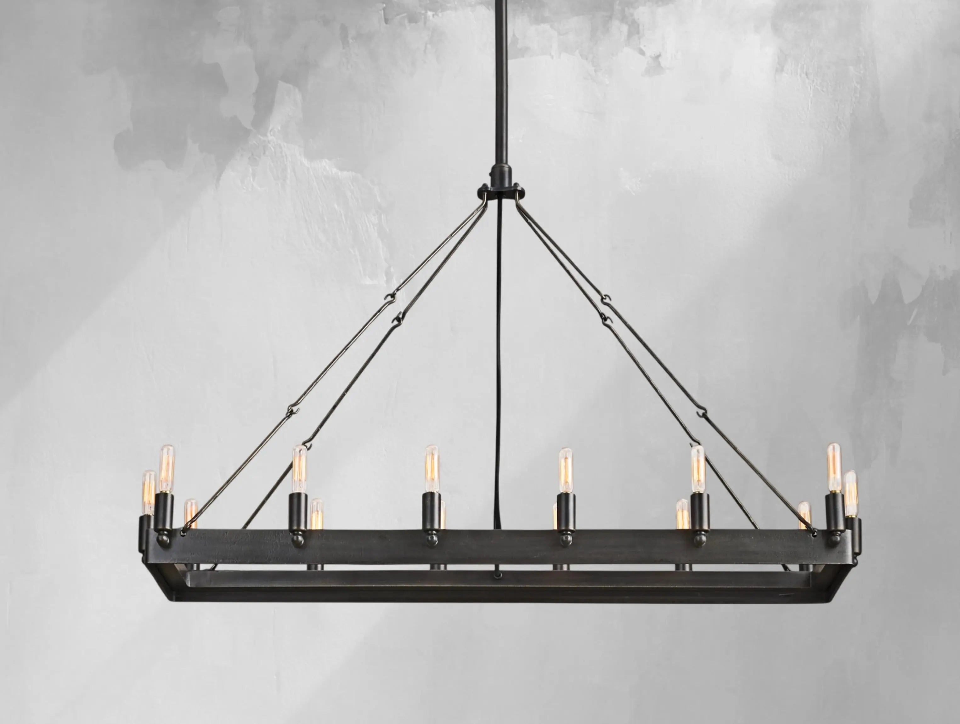 ForgeLine Vintage Filament Rectangular Chandelier ZELNO LIGHTING