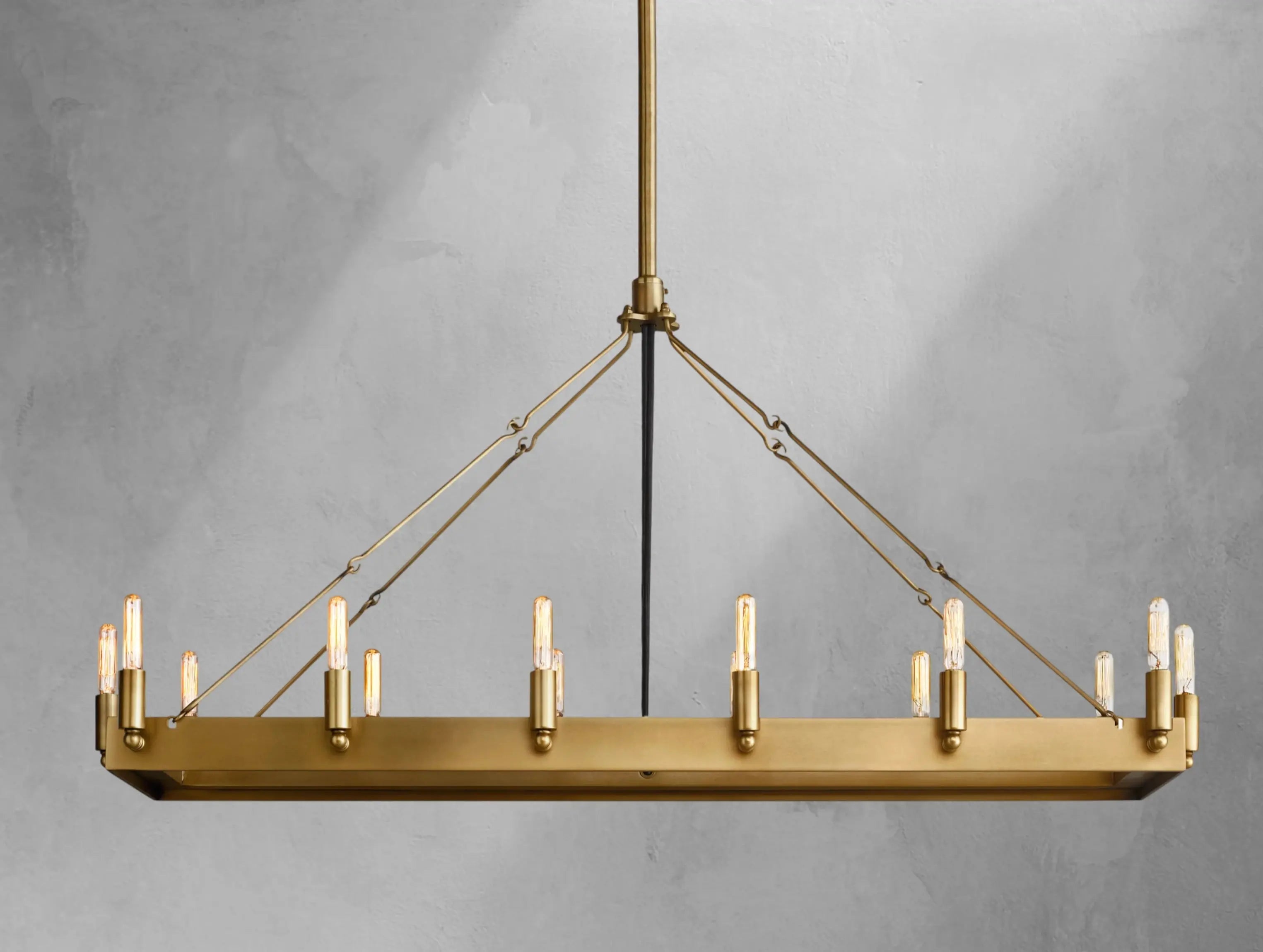 ForgeLine Vintage Filament Rectangular Chandelier ZELNO LIGHTING