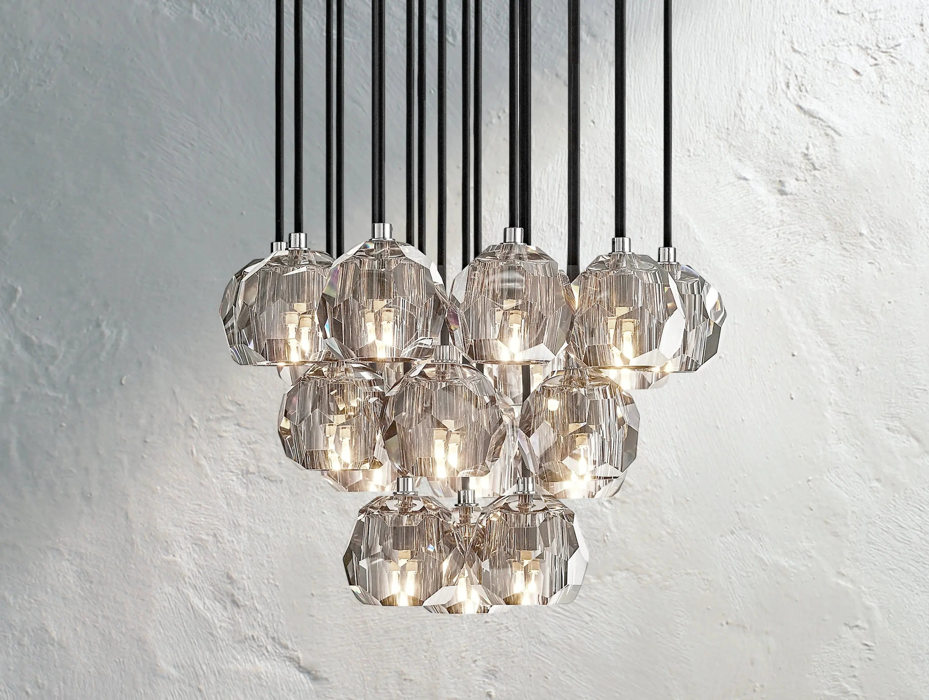 Orbital Cristal Glass Round Cluster Chandelier ZELNO LIGHTING