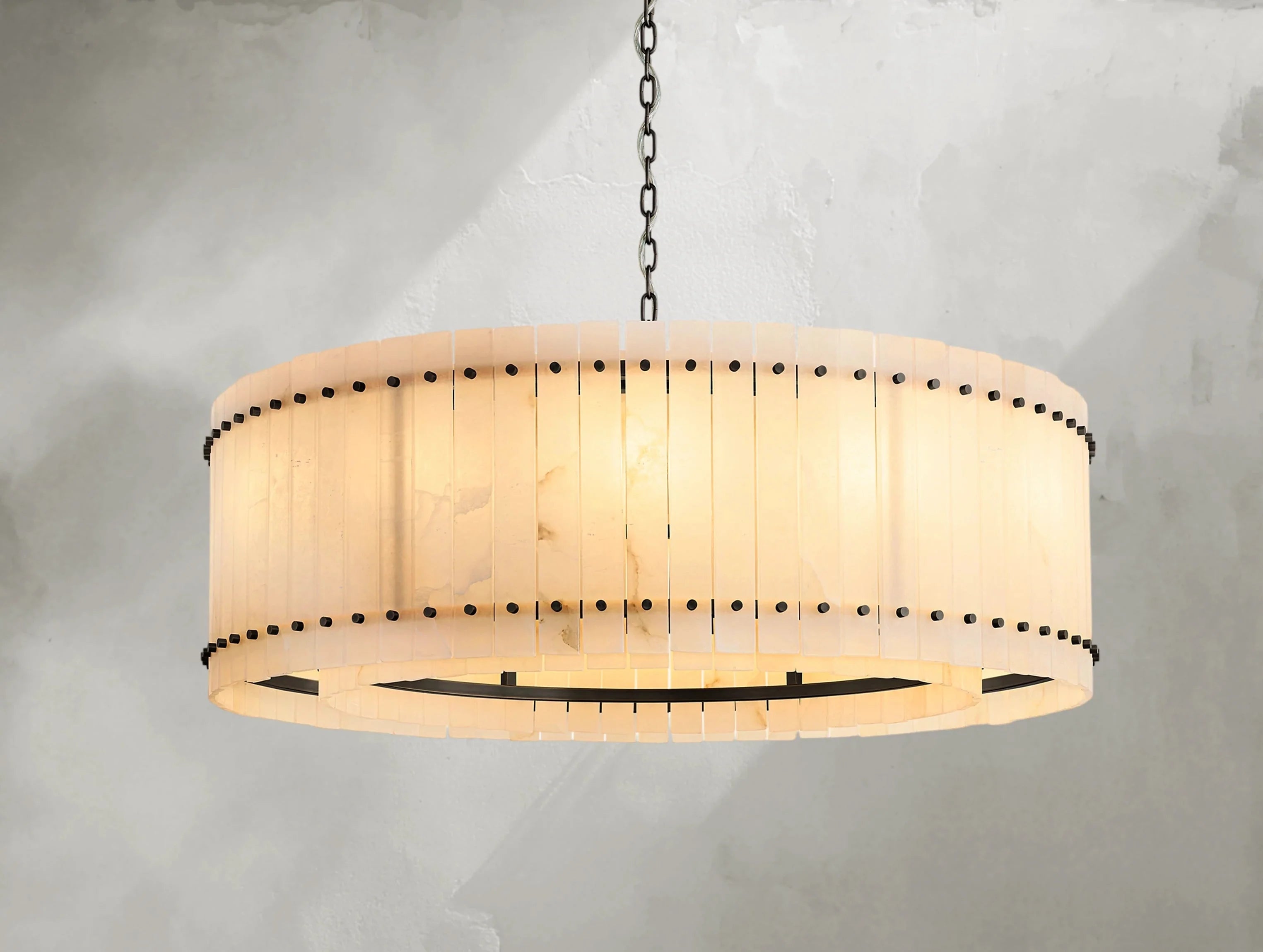 Royce Alabaster Round Chandelier ZELNO LIGHTING