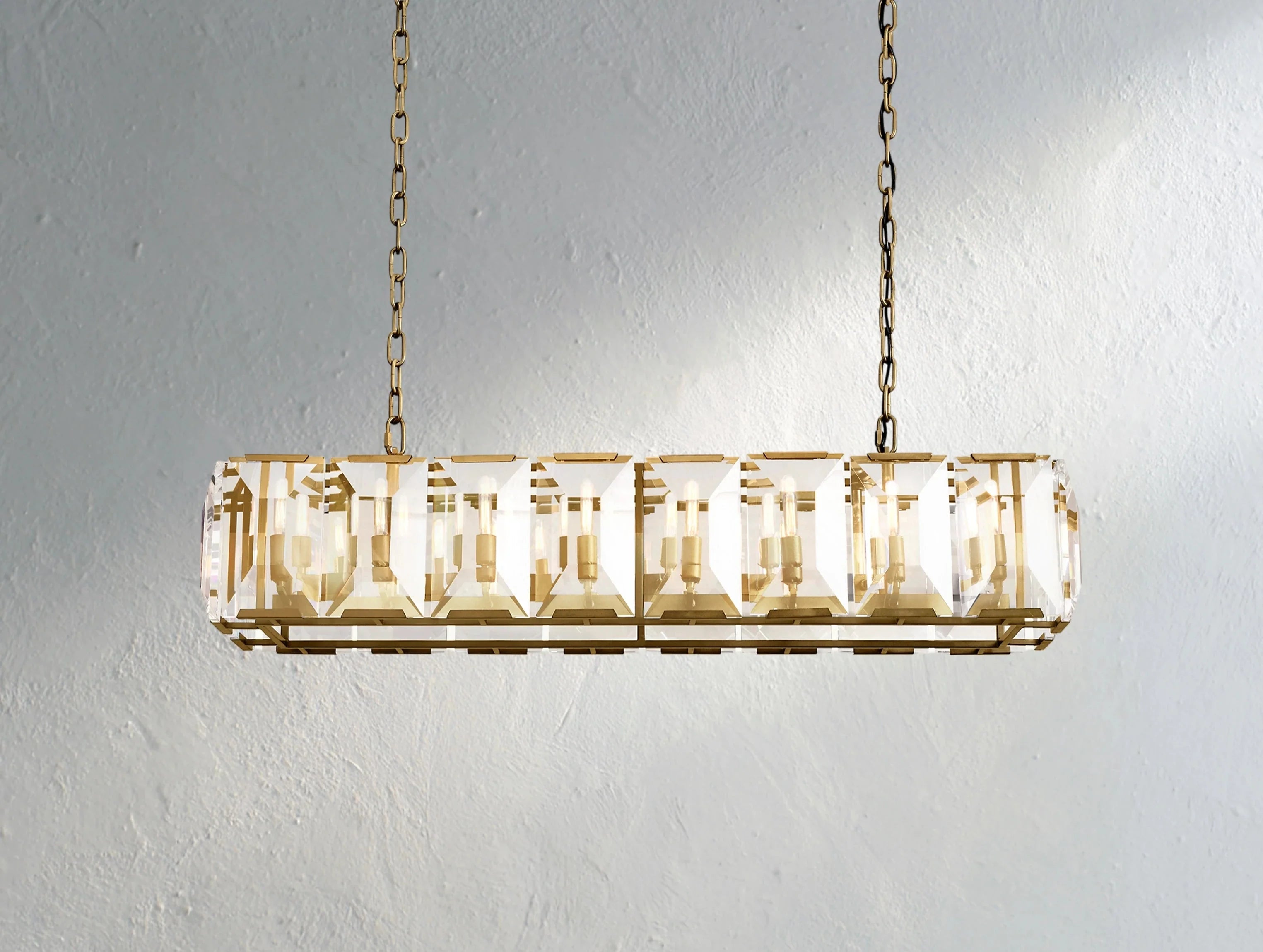 Valonne Crystal Rectangular Chandelier ZELNO LIGHTING