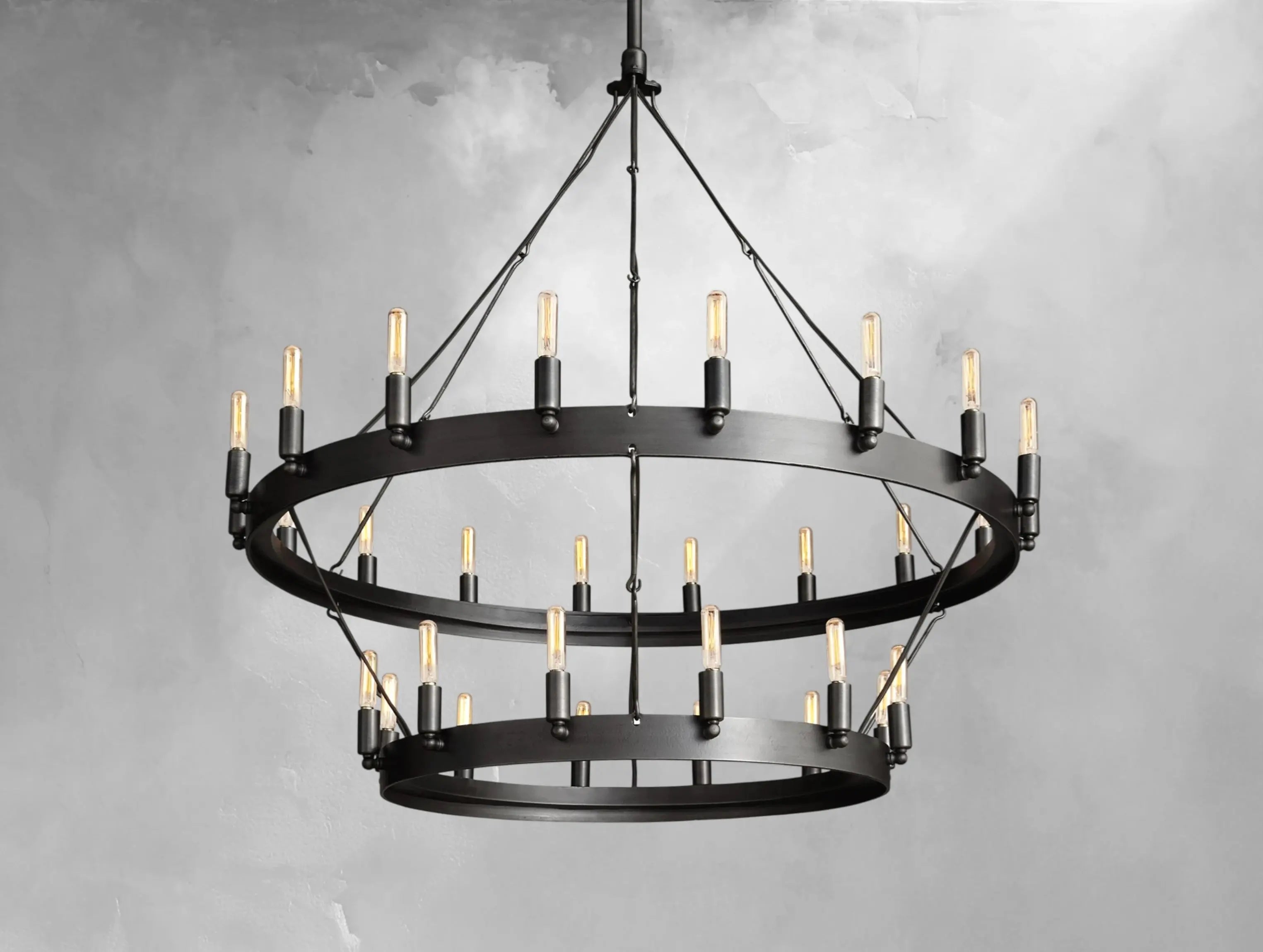 ForgeLine Vintage Filament Two-Tier Chandelier ZELNO LIGHTING