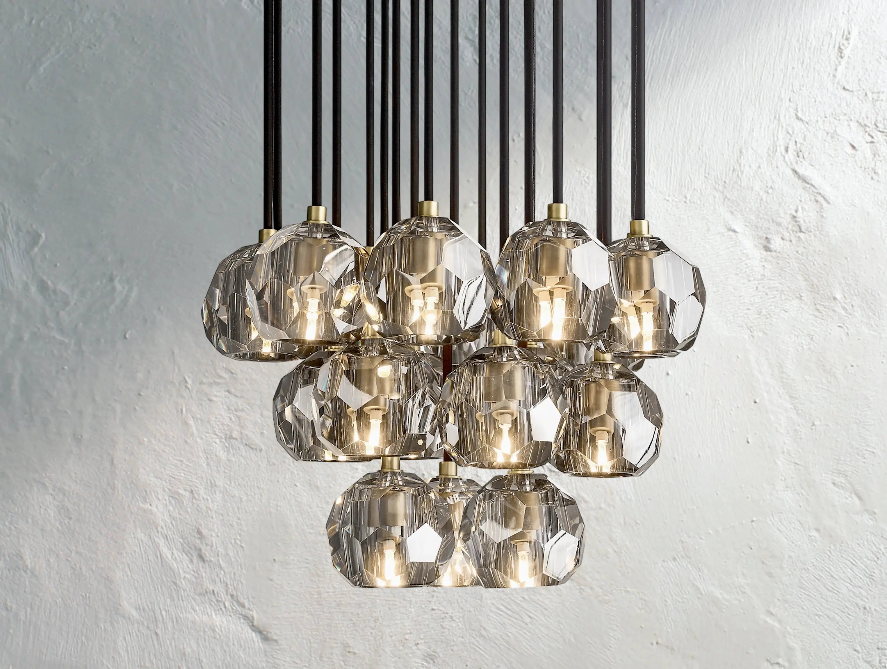 Orbital Cristal Glass Round Cluster Chandelier ZELNO LIGHTING