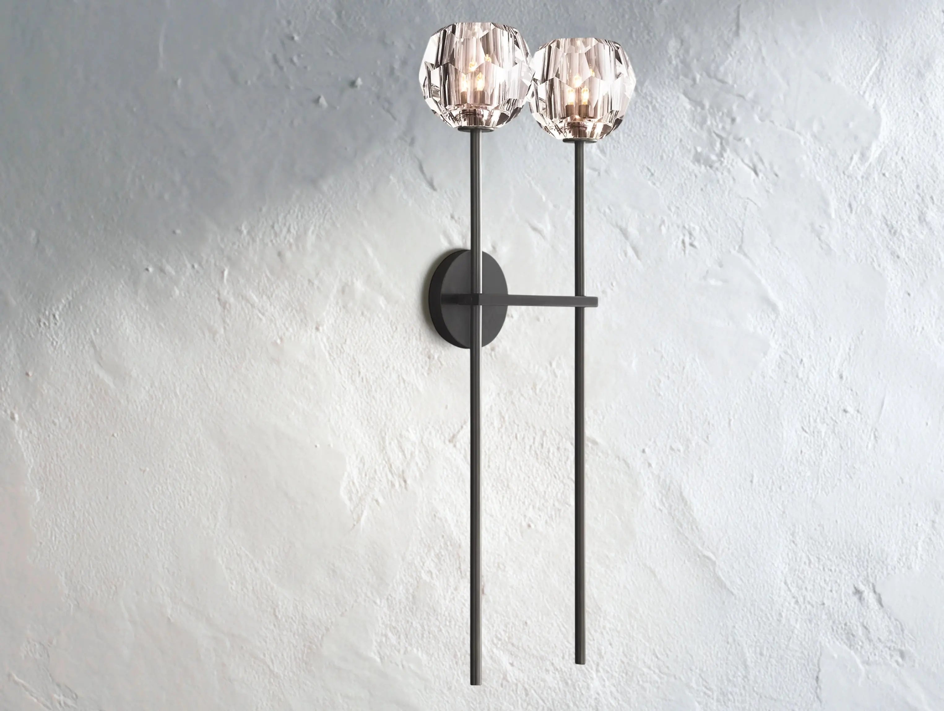 Orbital Cristal Glass Grand Double Sconce ZELNO LIGHTING