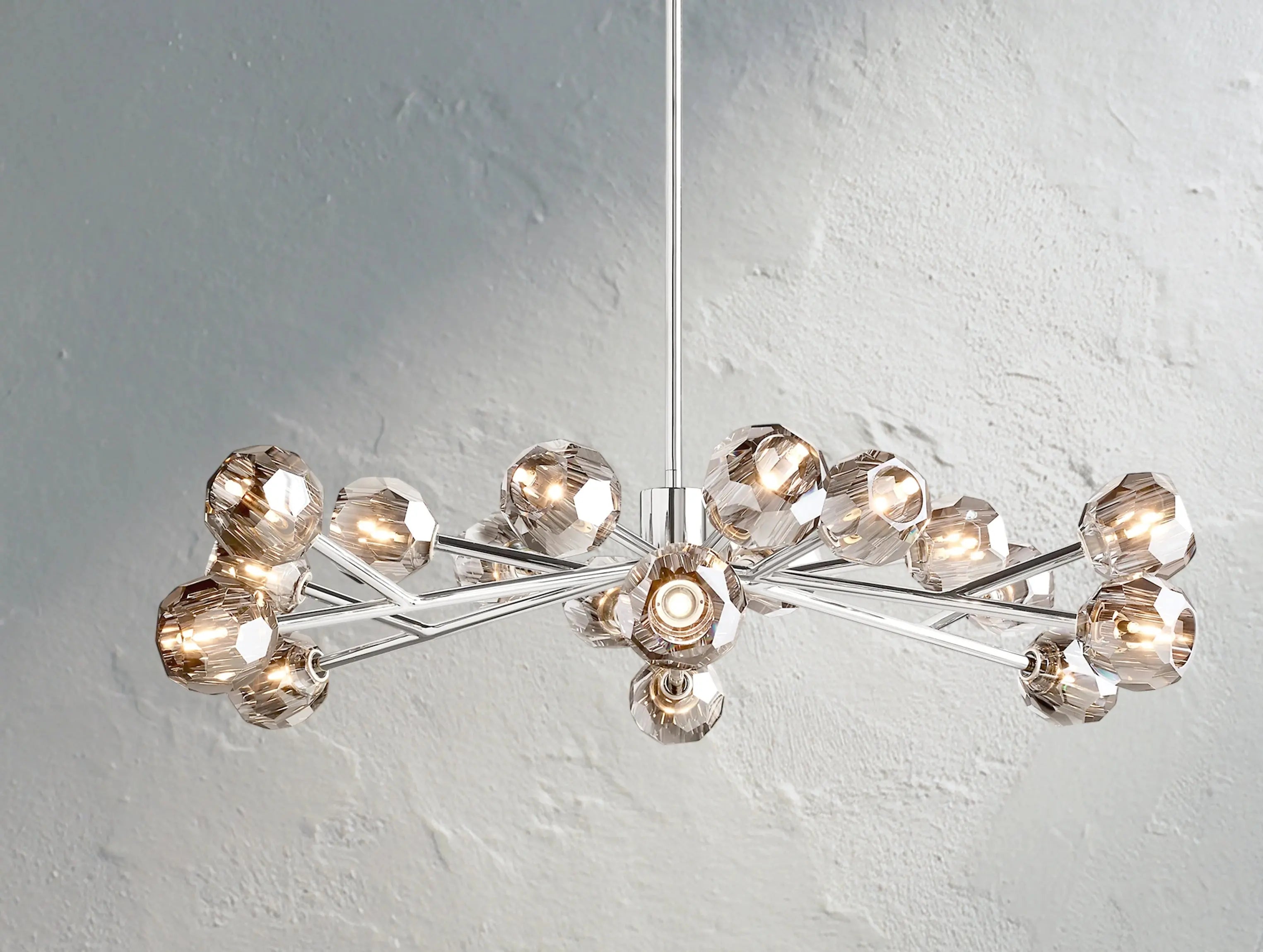 Orbital Cristal Glass Round Chandelier ZELNO LIGHTING