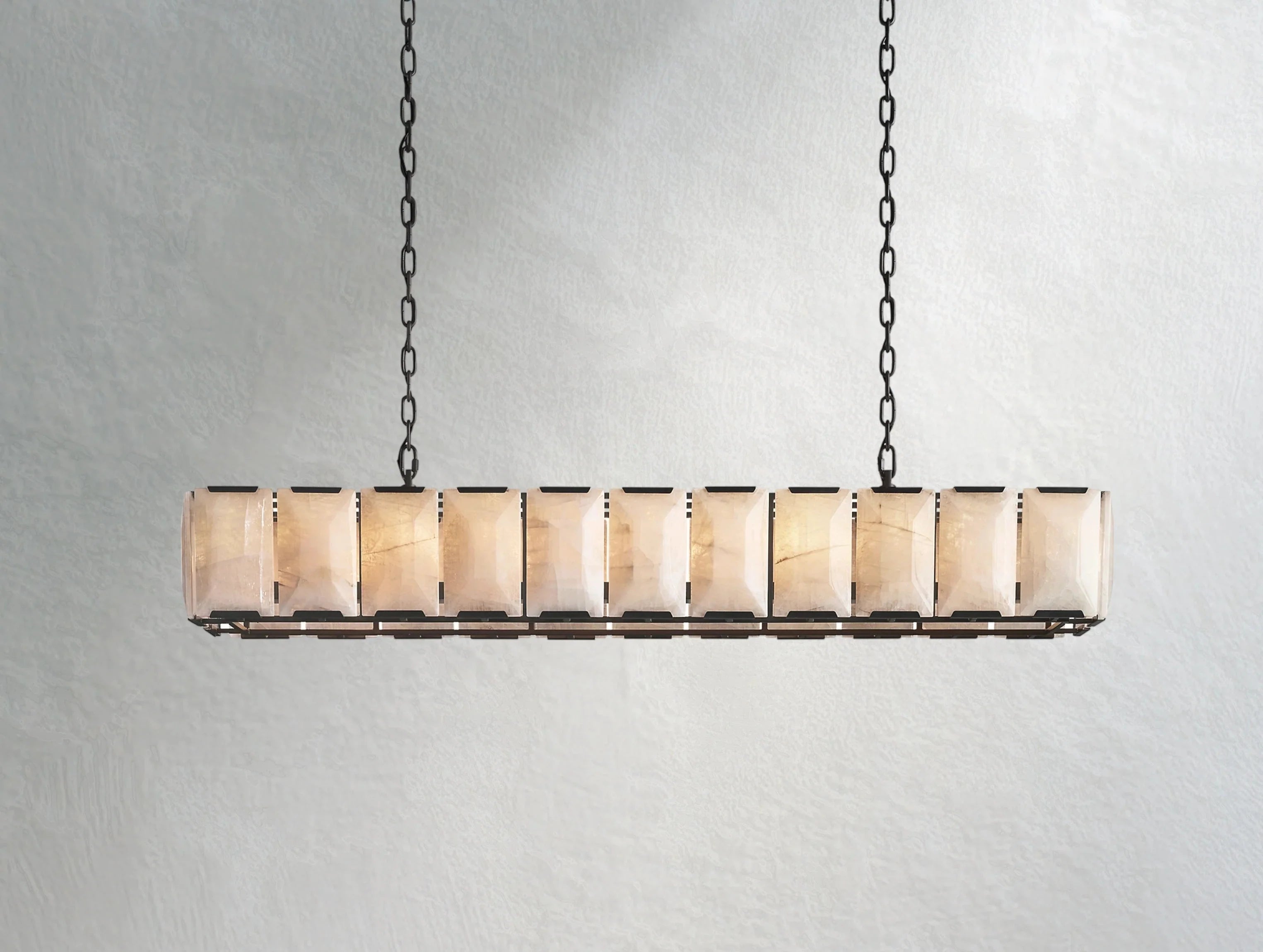 Valonne Calcite Rectangular Chandelier ZELNO LIGHTING