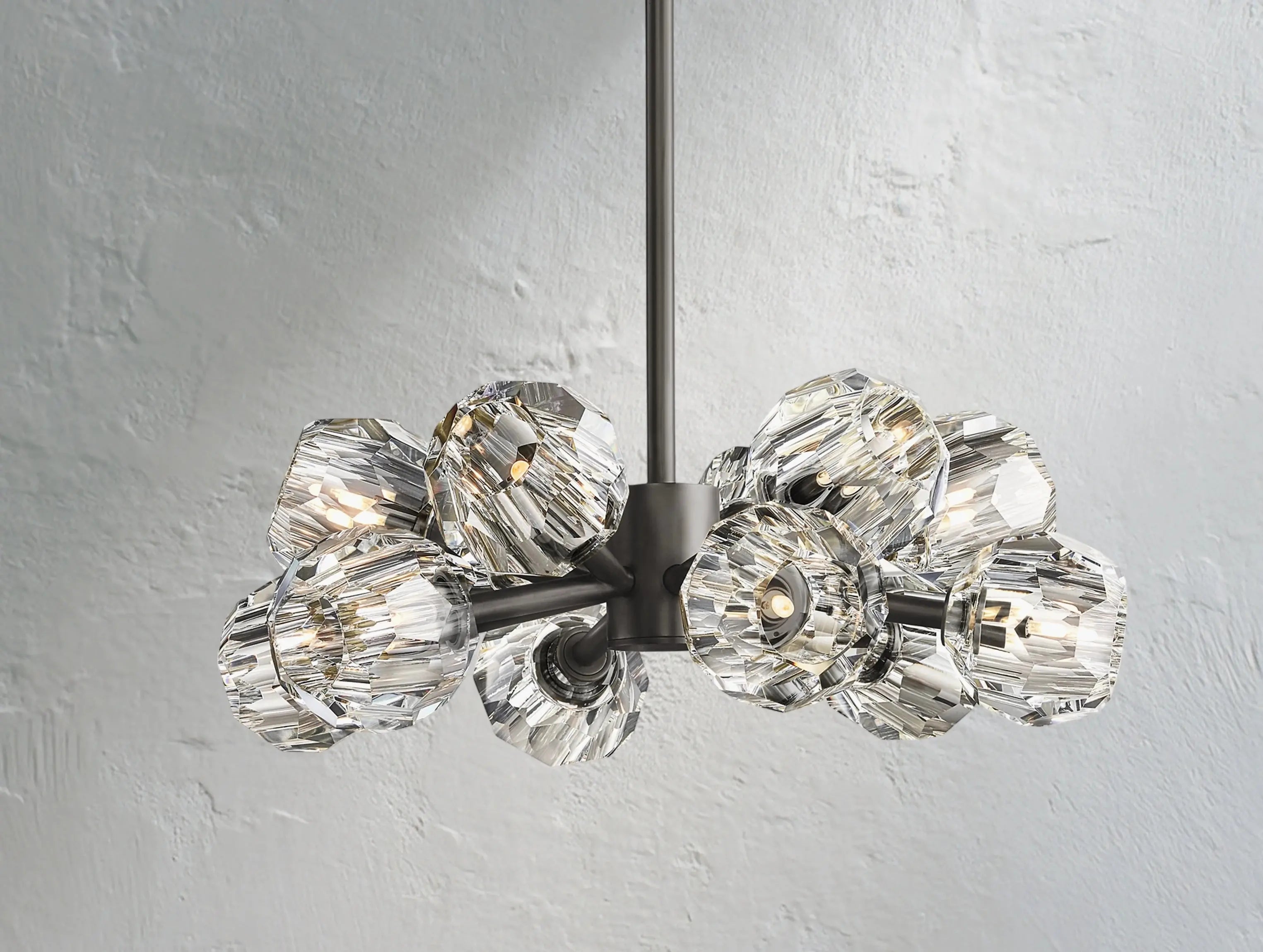 Orbital Cristal Glass Round Chandelier ZELNO LIGHTING
