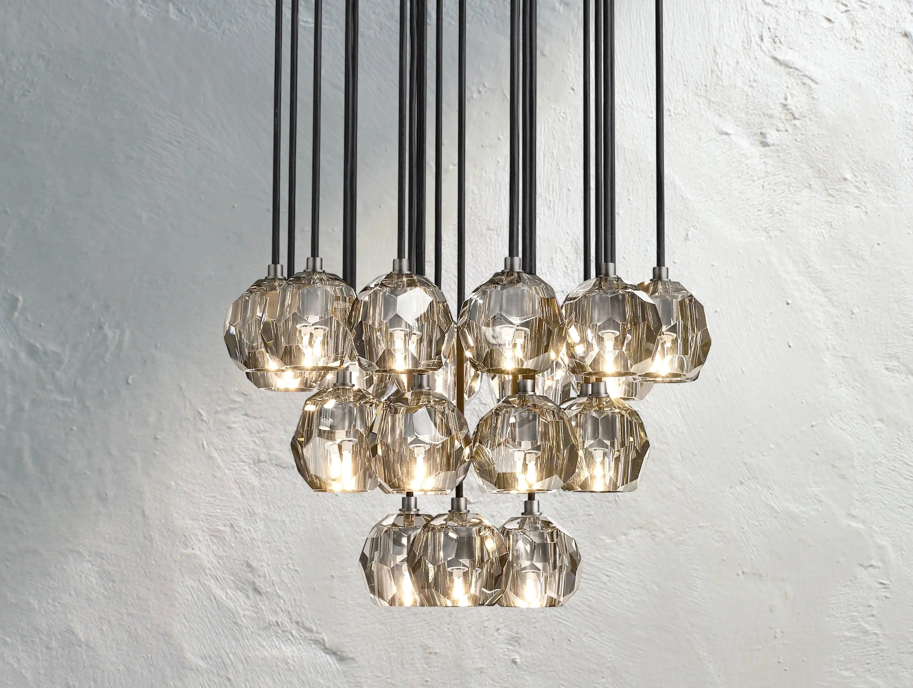 Orbital Cristal Glass Round Cluster Chandelier ZELNO LIGHTING