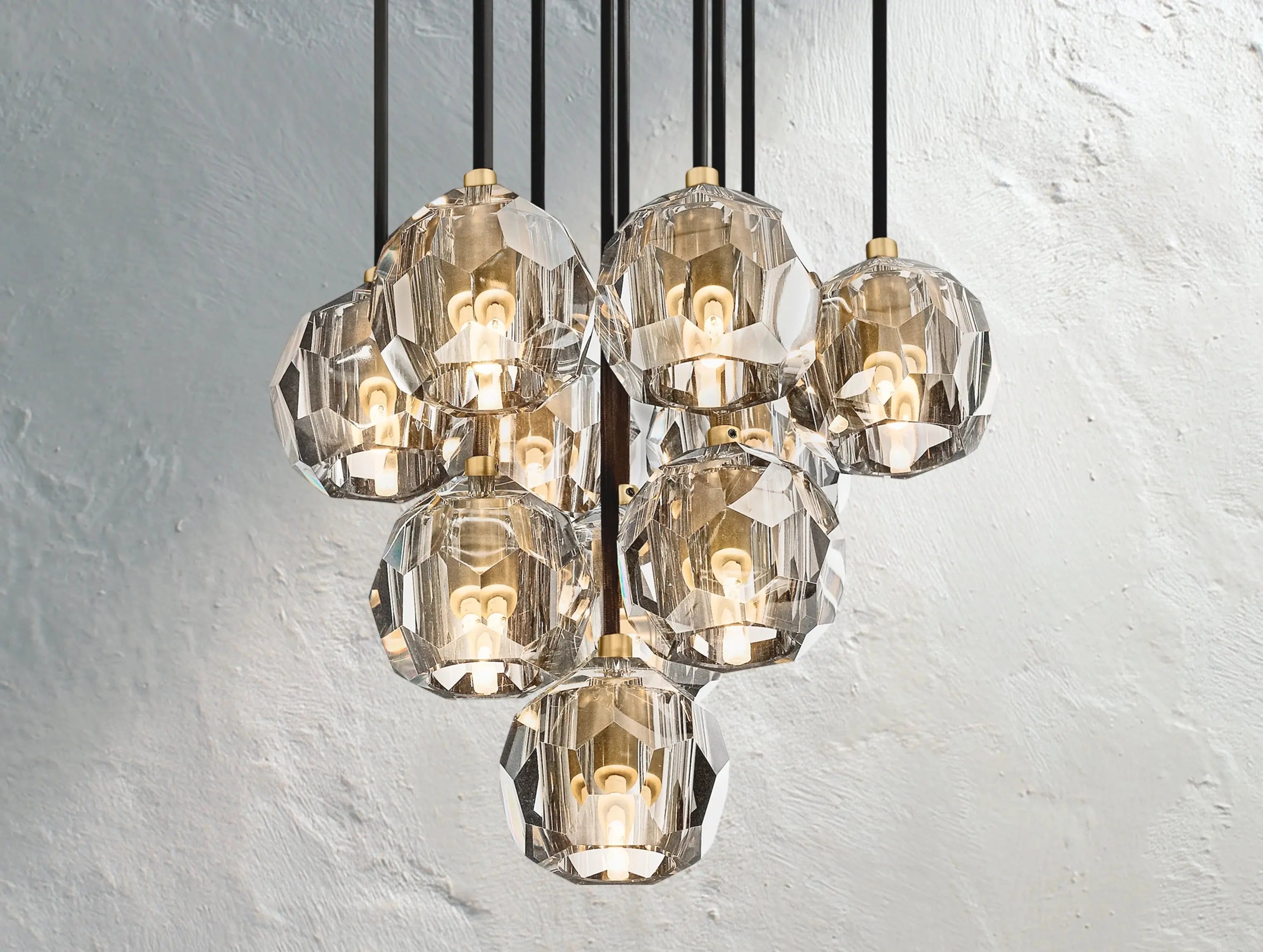 Orbital Cristal Glass Round Cluster Chandelier ZELNO LIGHTING