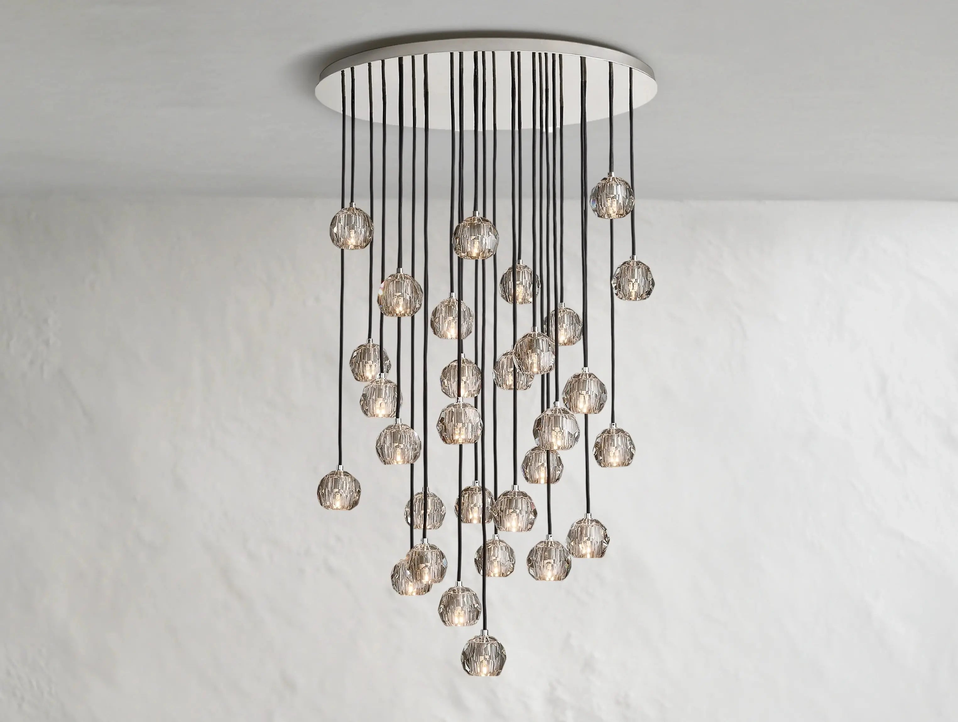 Orbital Cristal Glass Round Cluster Chandelier ZELNO LIGHTING