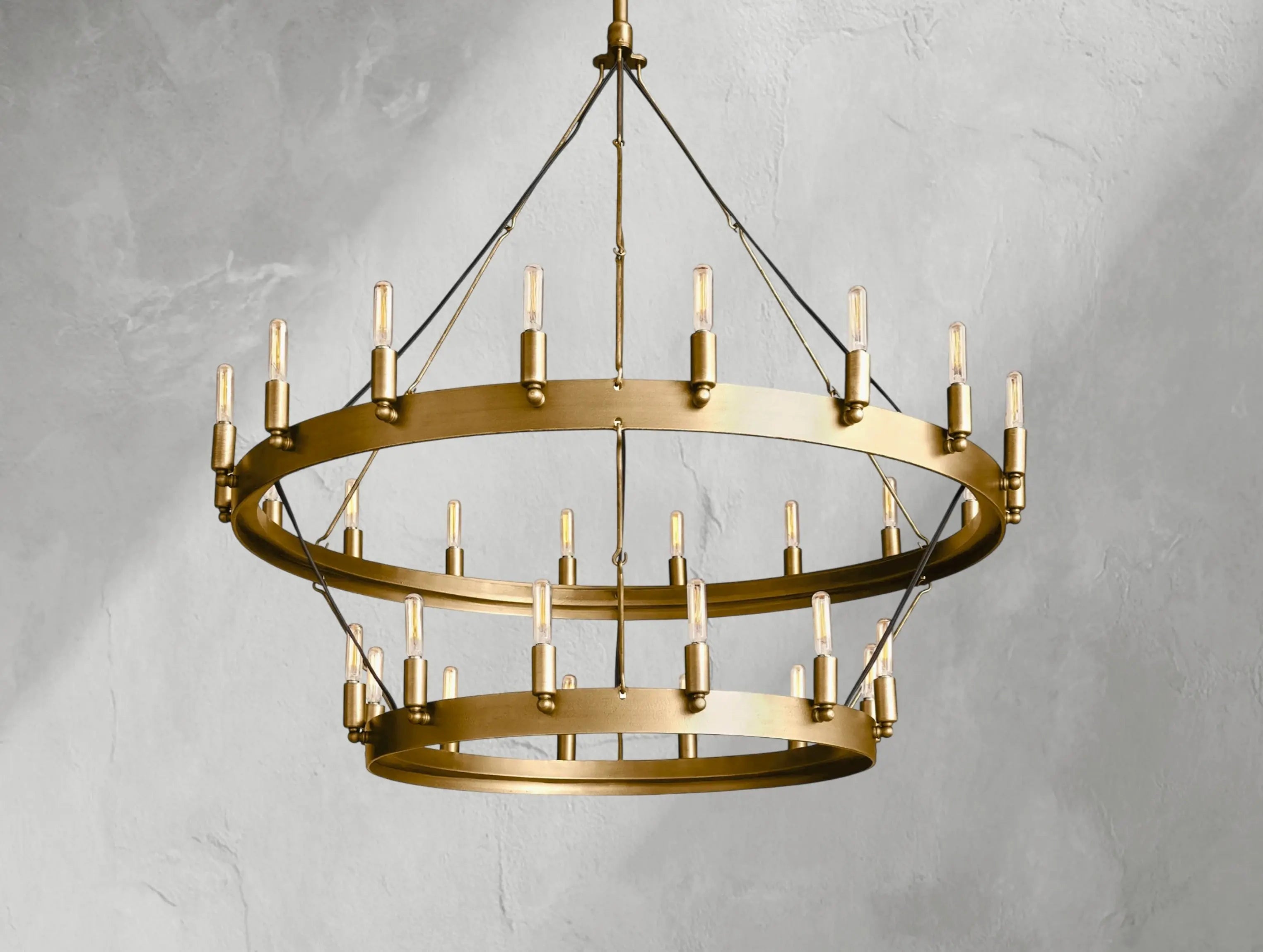 ForgeLine Vintage Filament Two-Tier Chandelier ZELNO LIGHTING