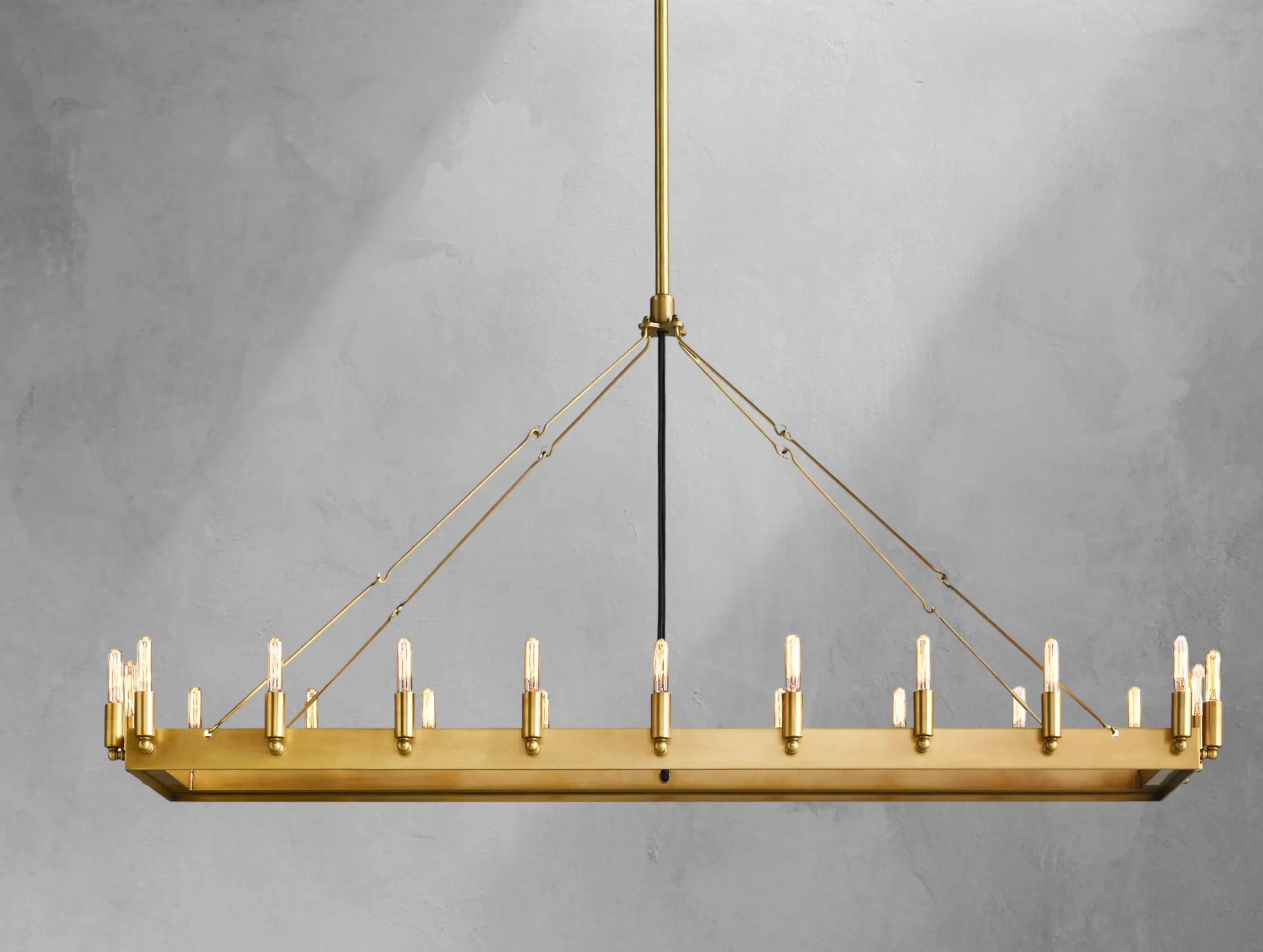 ForgeLine Vintage Filament Rectangular Chandelier ZELNO LIGHTING