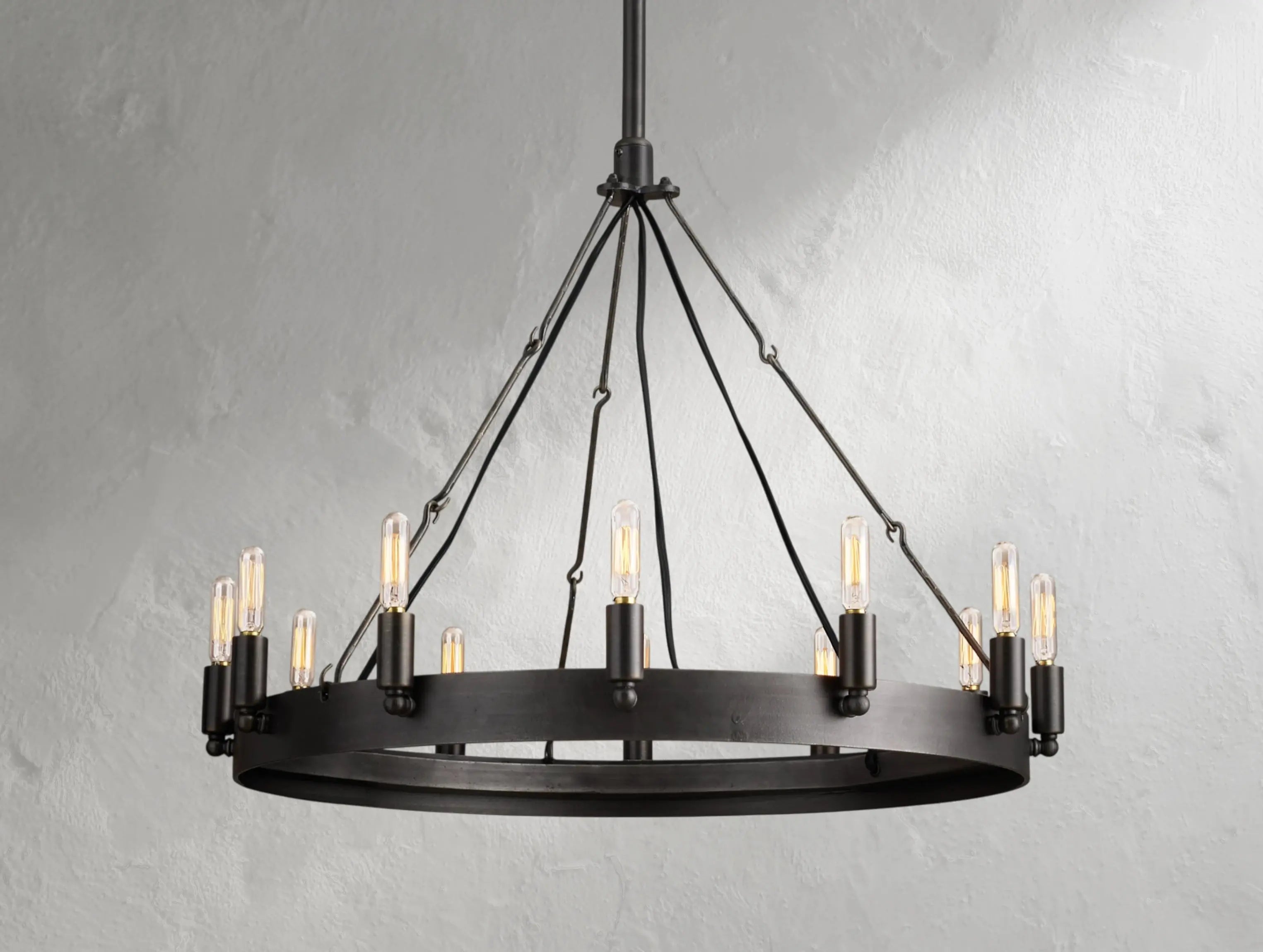 ForgeLine Vintage Filament Round Chandelier ZELNO LIGHTING