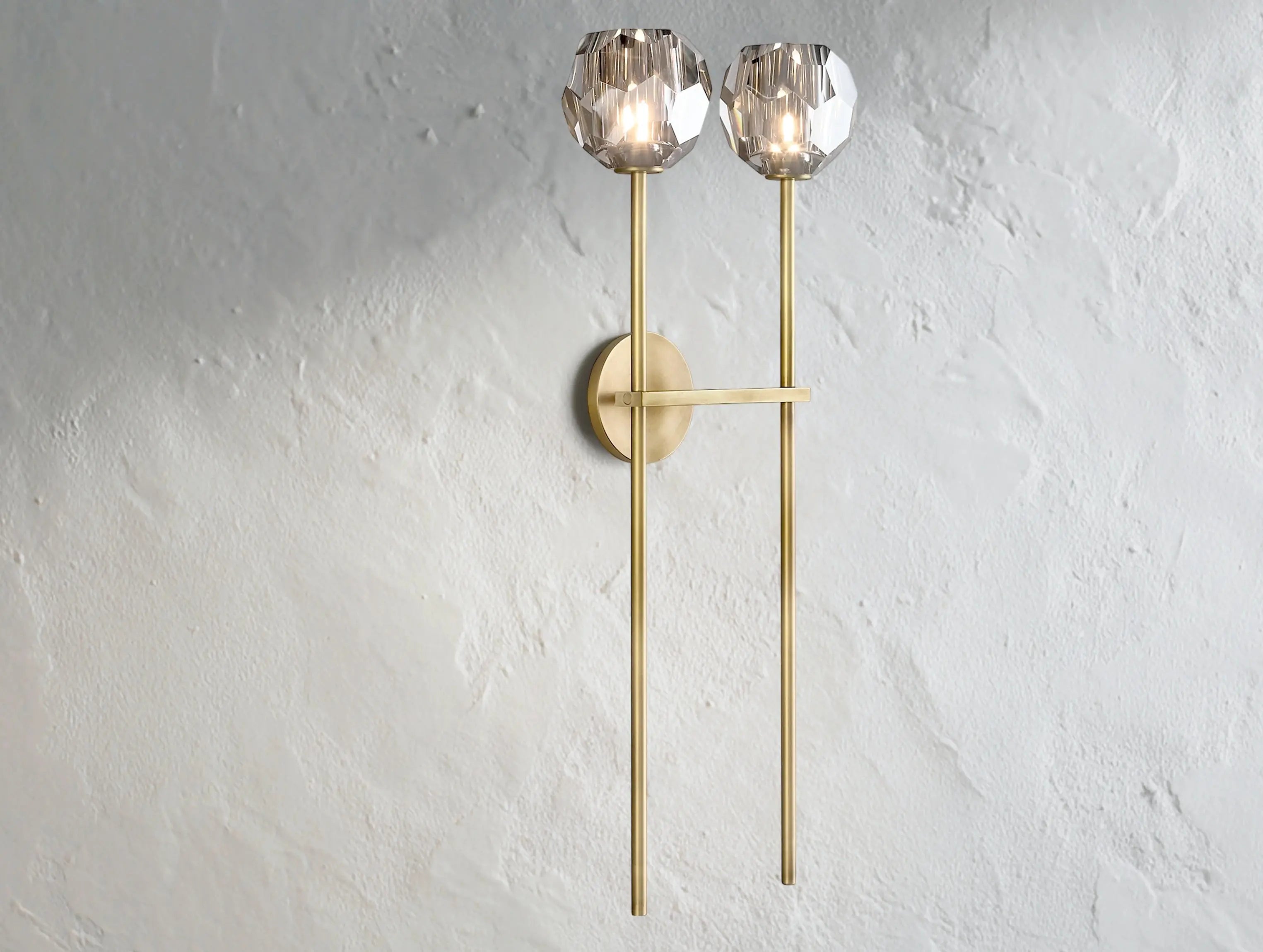 Orbital Cristal Glass Grand Double Sconce ZELNO LIGHTING