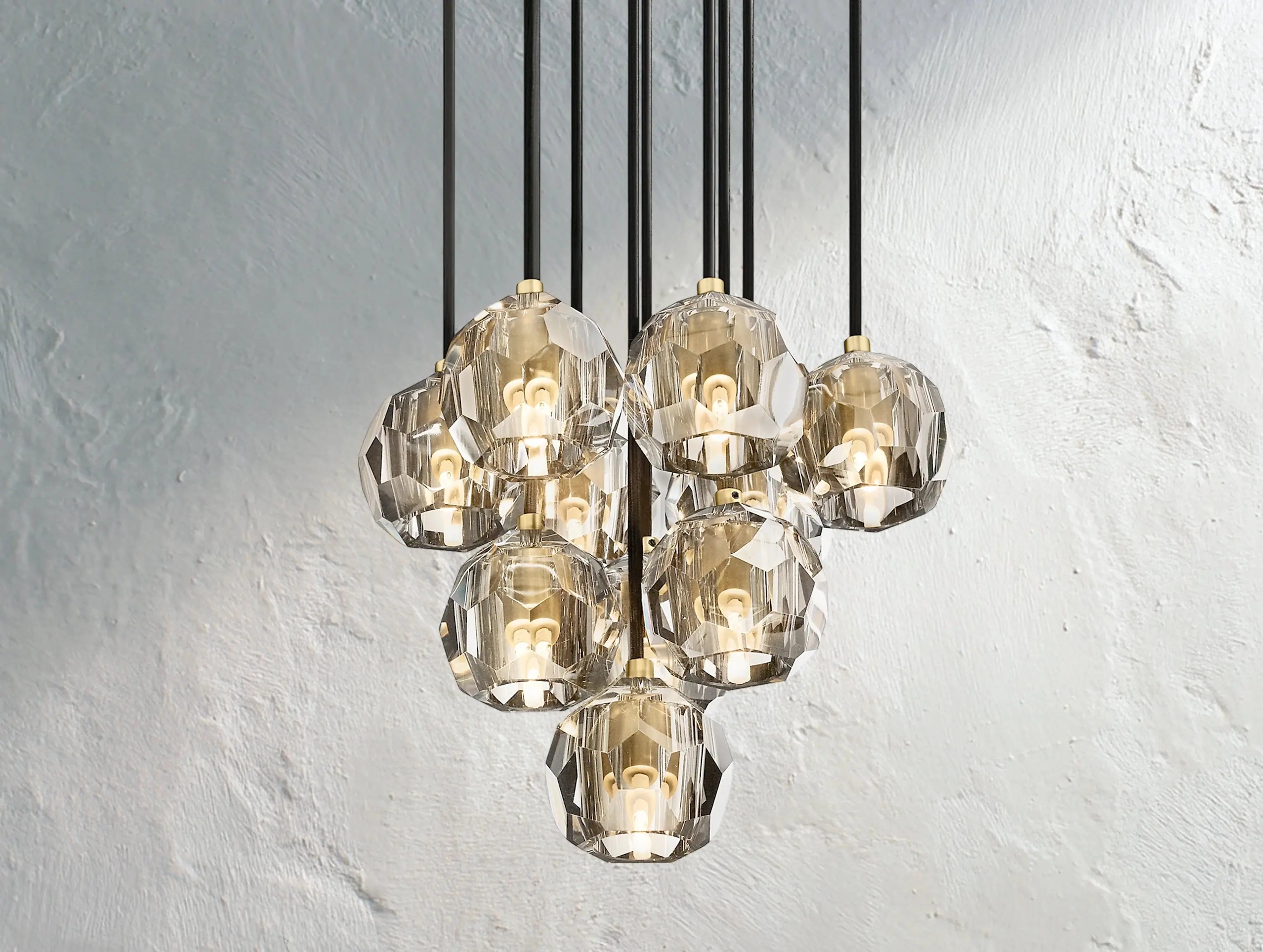 Orbital Cristal Glass Round Cluster Chandelier ZELNO LIGHTING