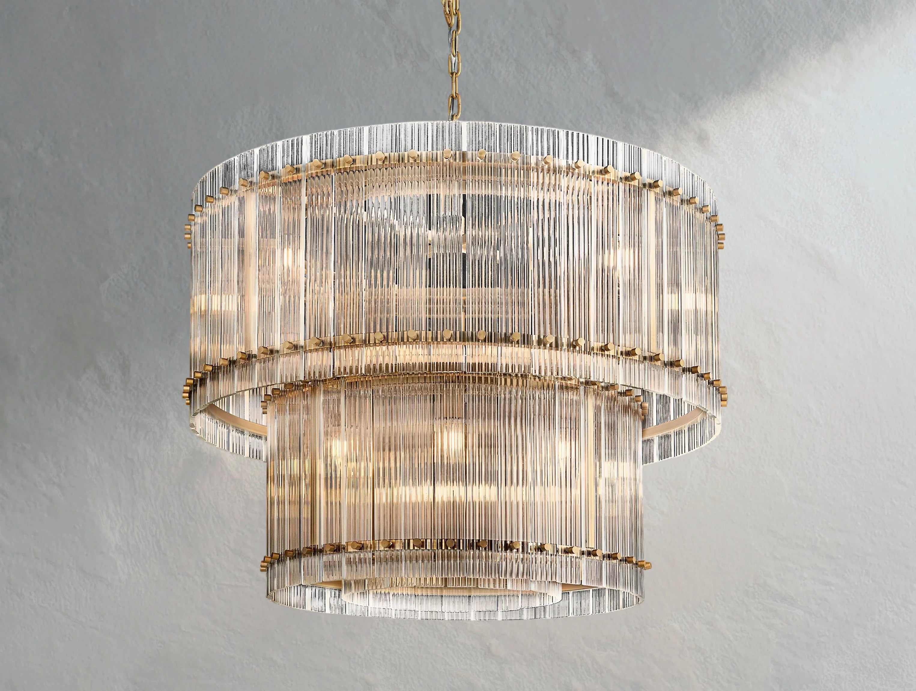 Royce Two-Tier Round Chandelier ZELNO LIGHTING