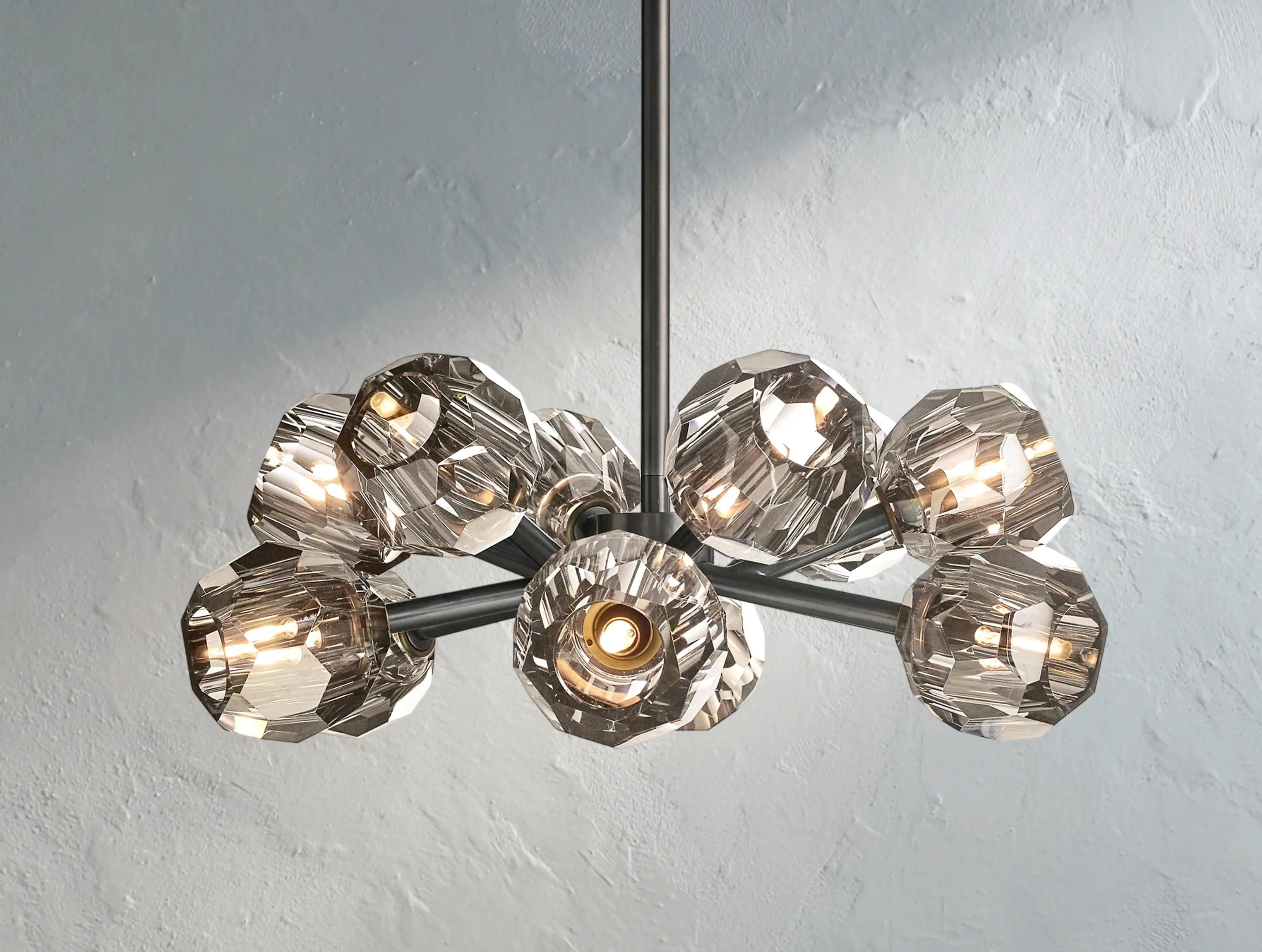 Orbital Cristal Glass Round Chandelier ZELNO LIGHTING