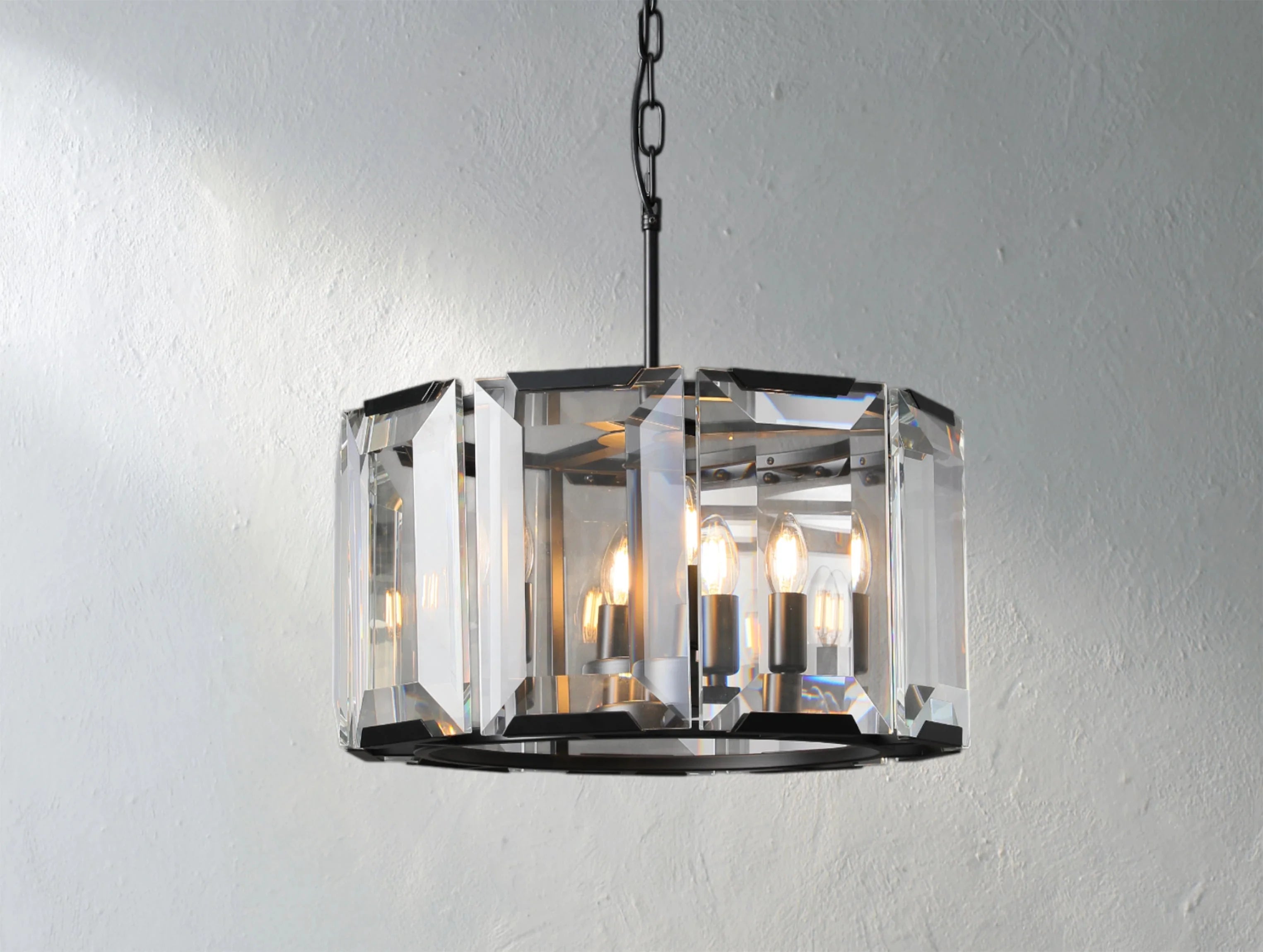 Valonne Crystal Round Chandelier ZELNO LIGHTING