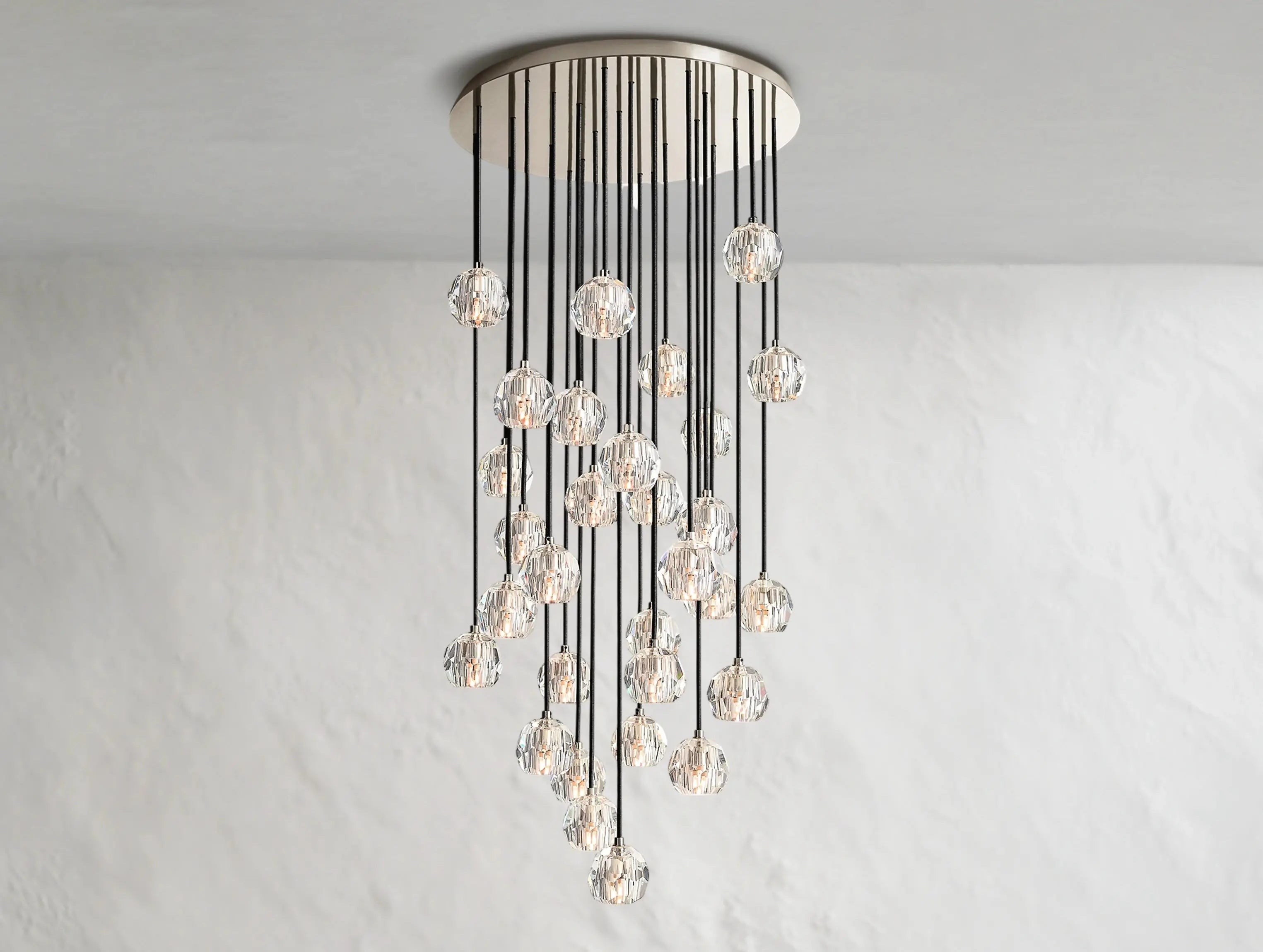 Orbital Cristal Glass Round Cluster Chandelier ZELNO LIGHTING