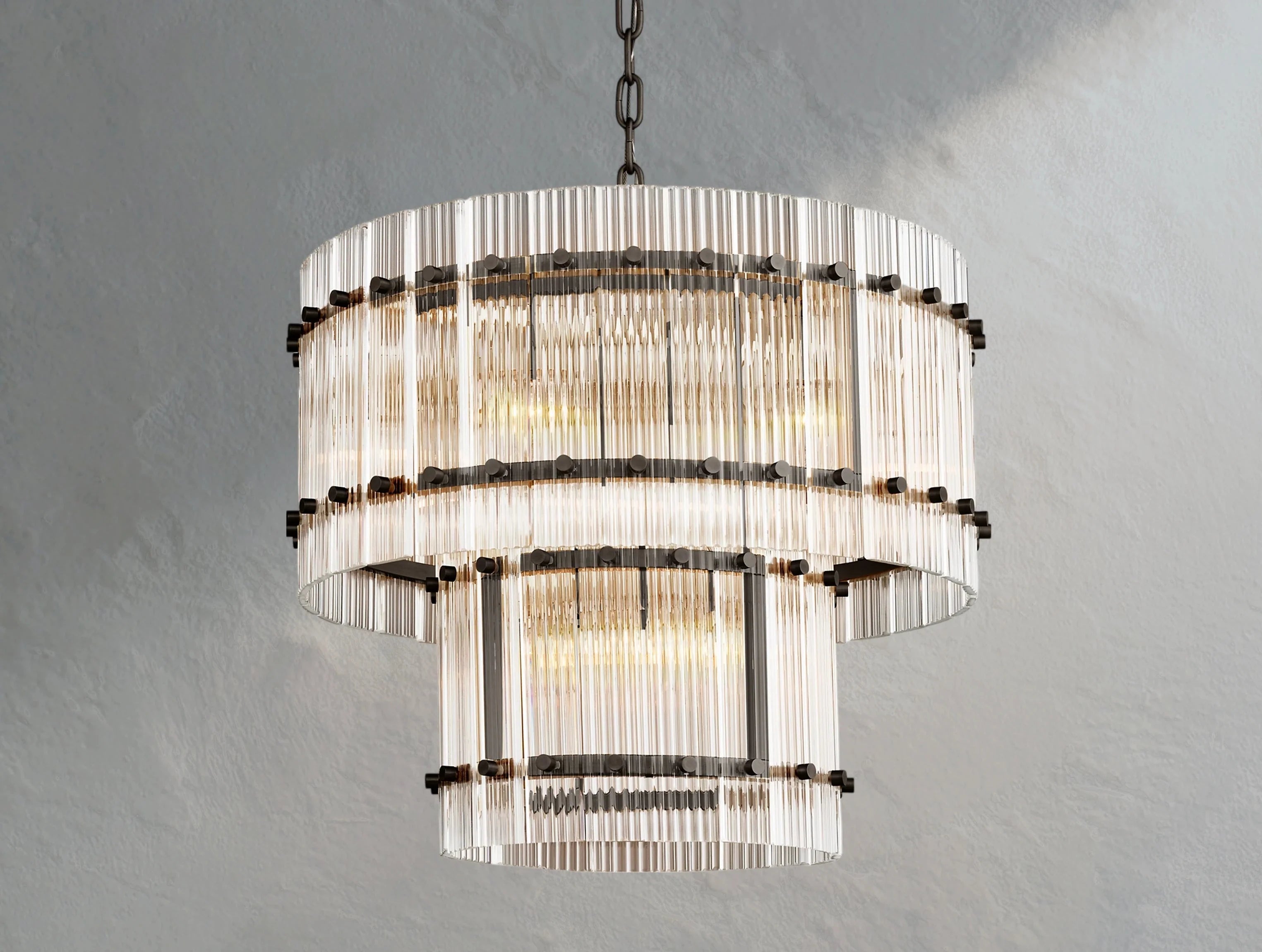 Royce Two-Tier Round Chandelier ZELNO LIGHTING