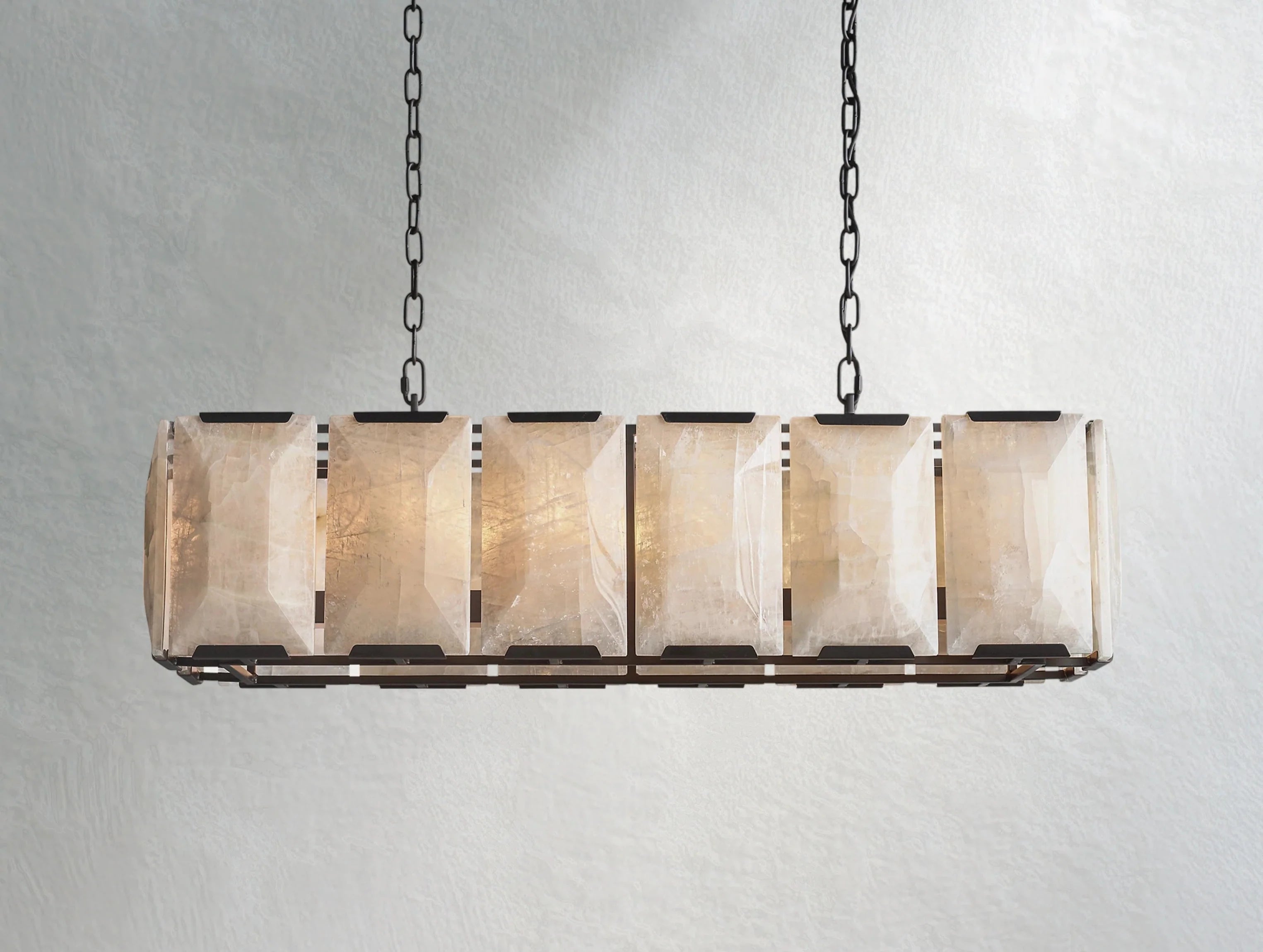 Valonne Calcite Rectangular Chandelier ZELNO LIGHTING