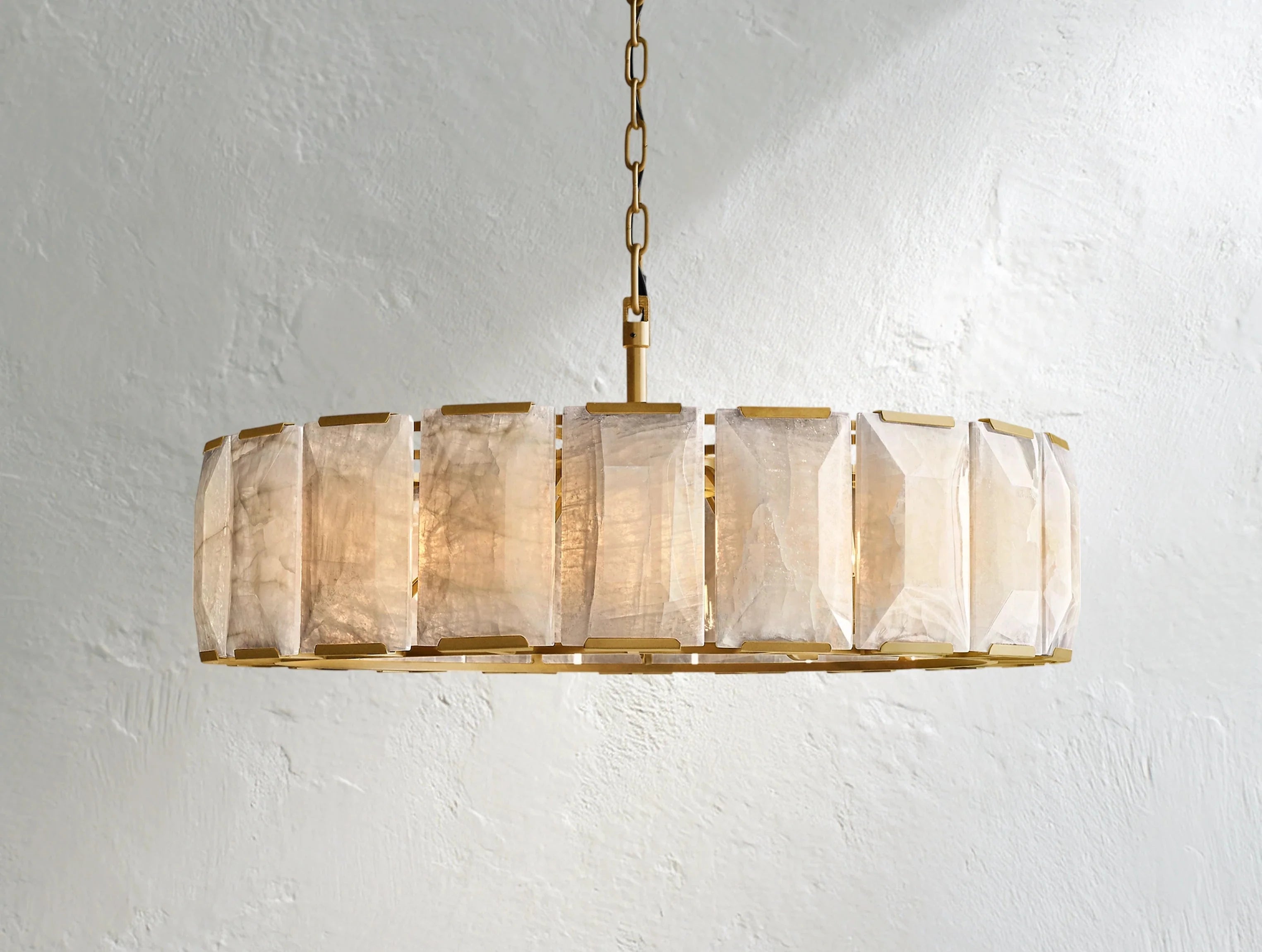 Valonne Calcite Round Chandelier ZELNO LIGHTING