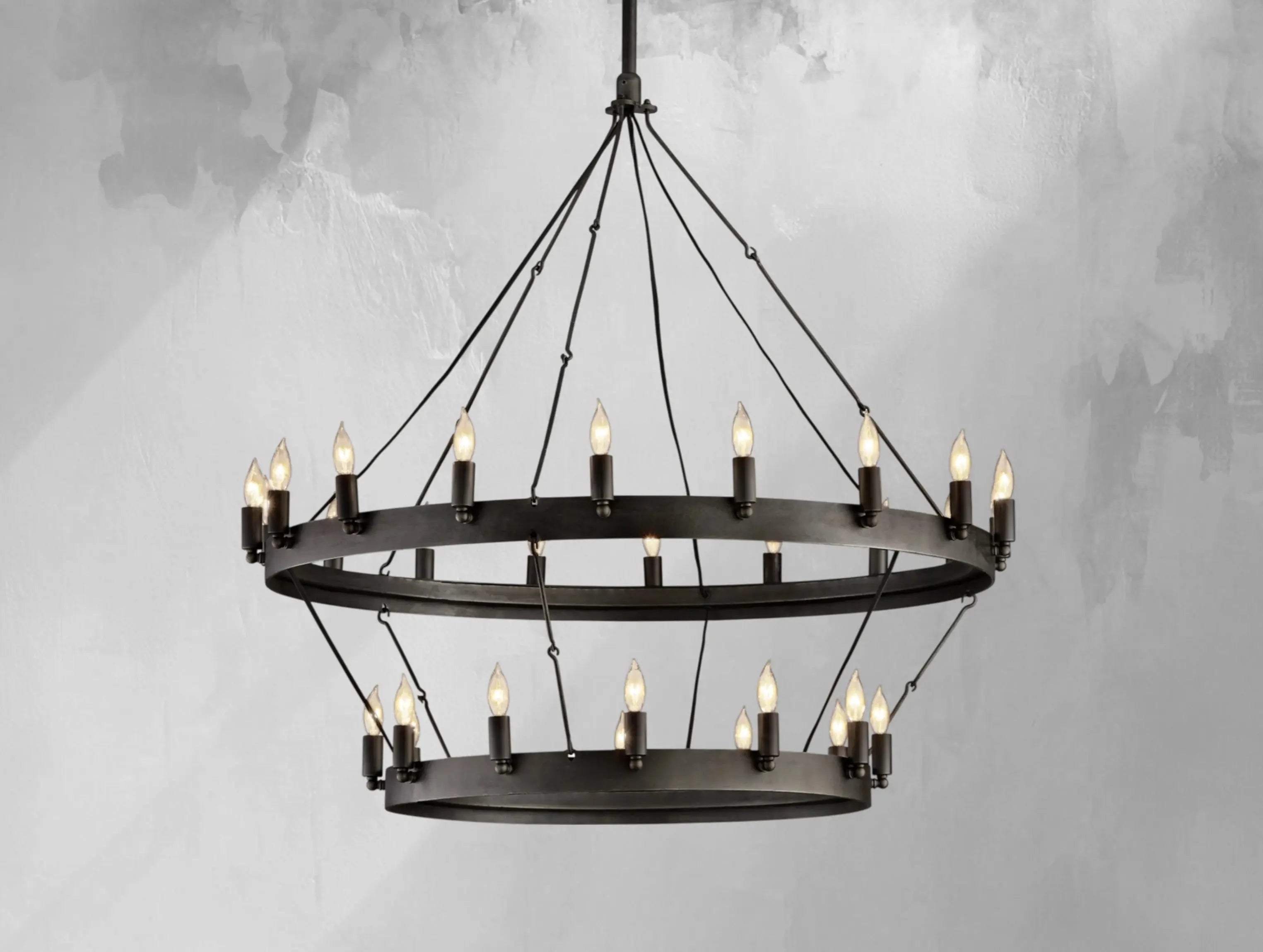 ForgeLine Vintage Filament Two-Tier Chandelier ZELNO LIGHTING