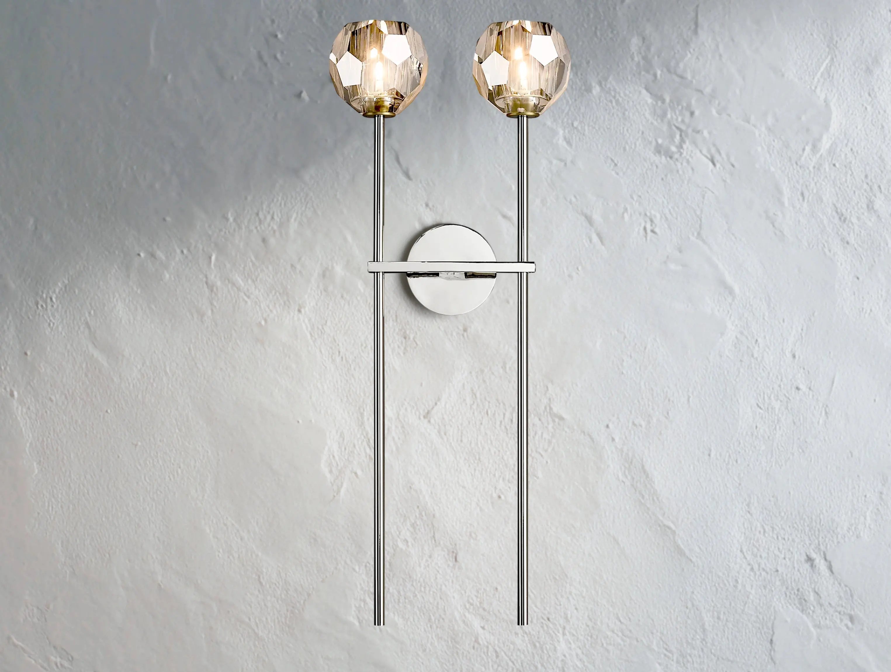 Orbital Cristal Glass Grand Double Sconce ZELNO LIGHTING