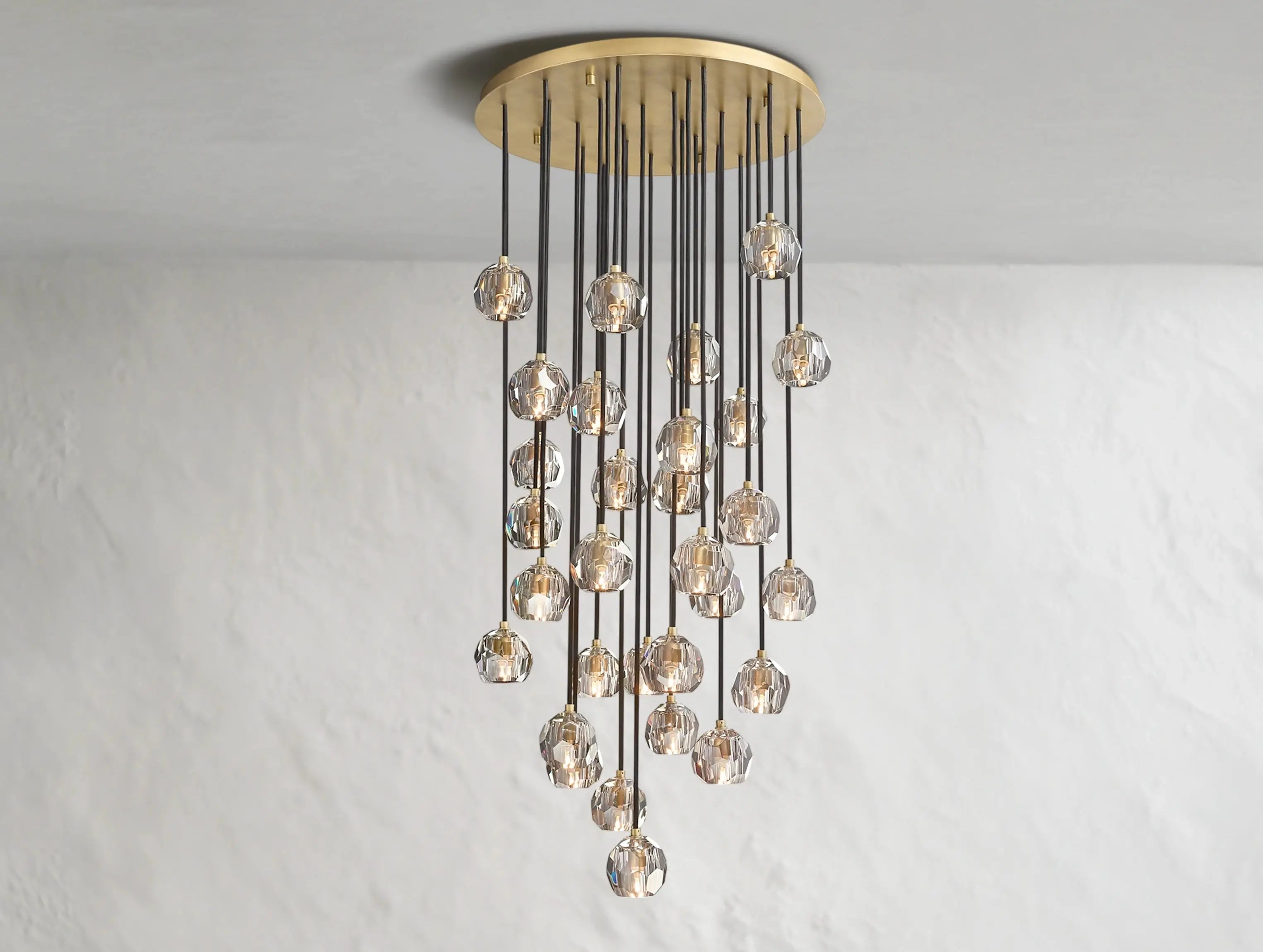 Orbital Cristal Glass Round Cluster Chandelier ZELNO LIGHTING