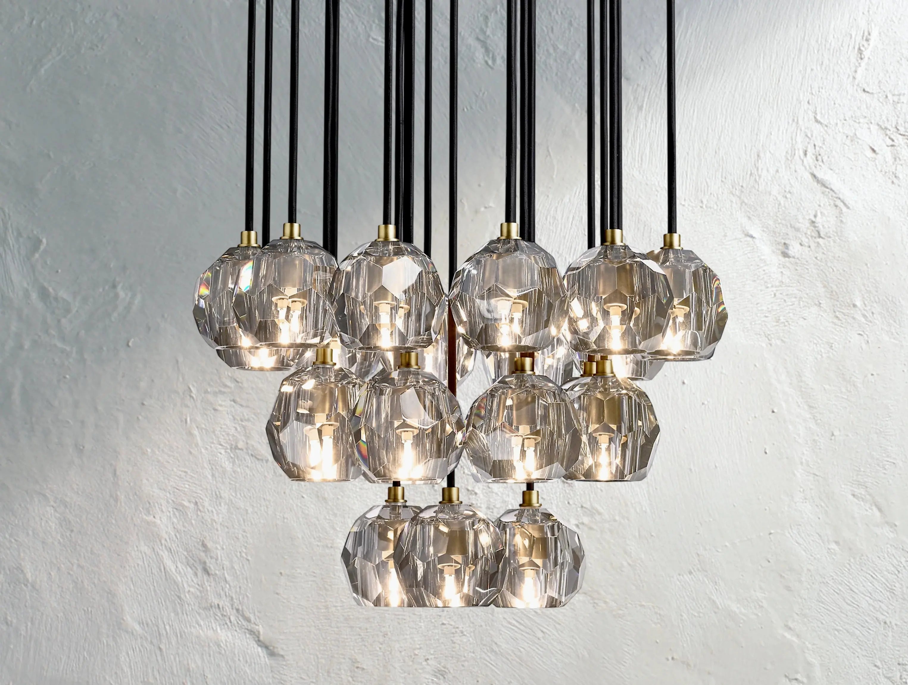 Orbital Cristal Glass Round Cluster Chandelier ZELNO LIGHTING