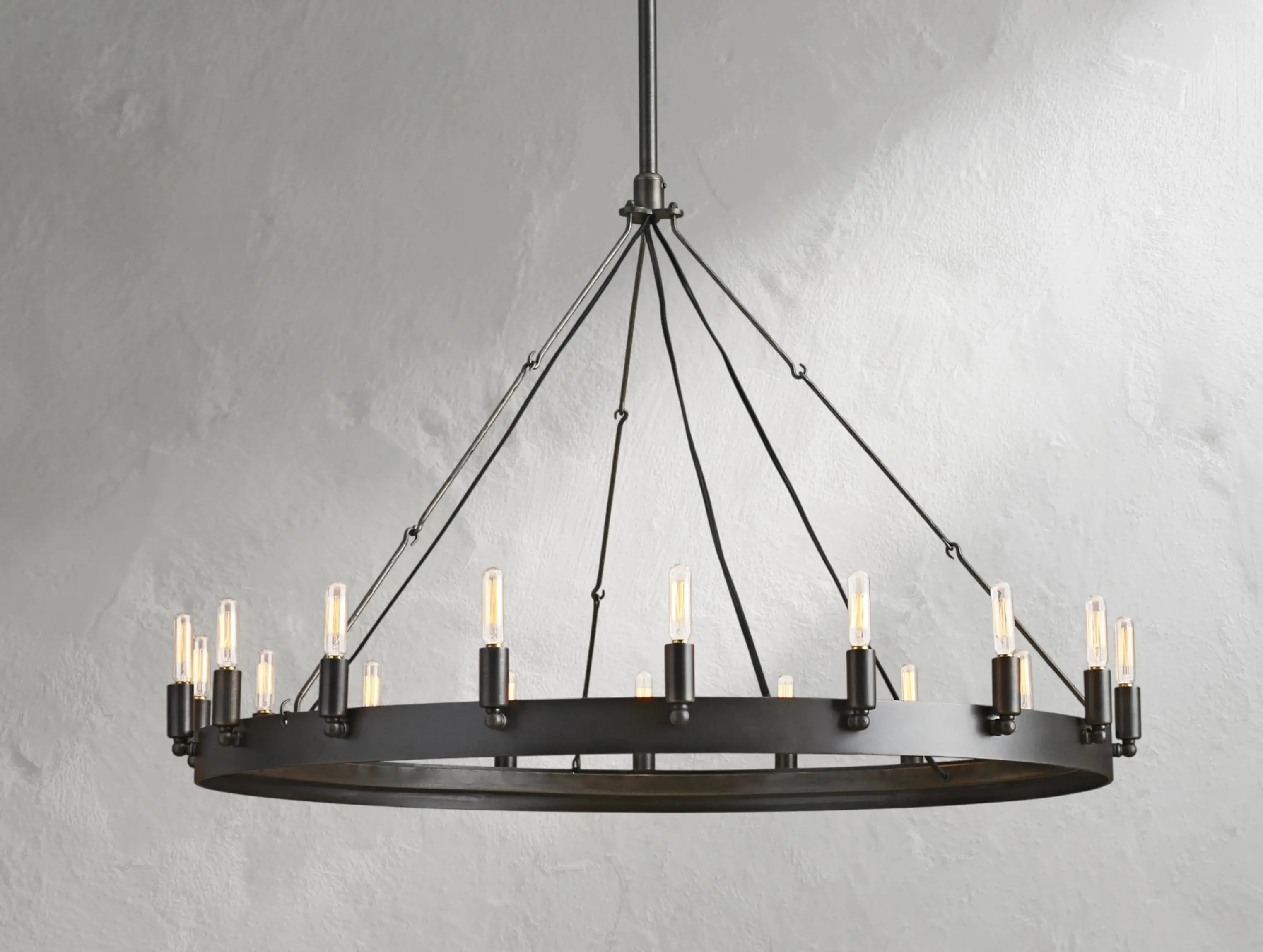 ForgeLine Vintage Filament Round Chandelier ZELNO LIGHTING