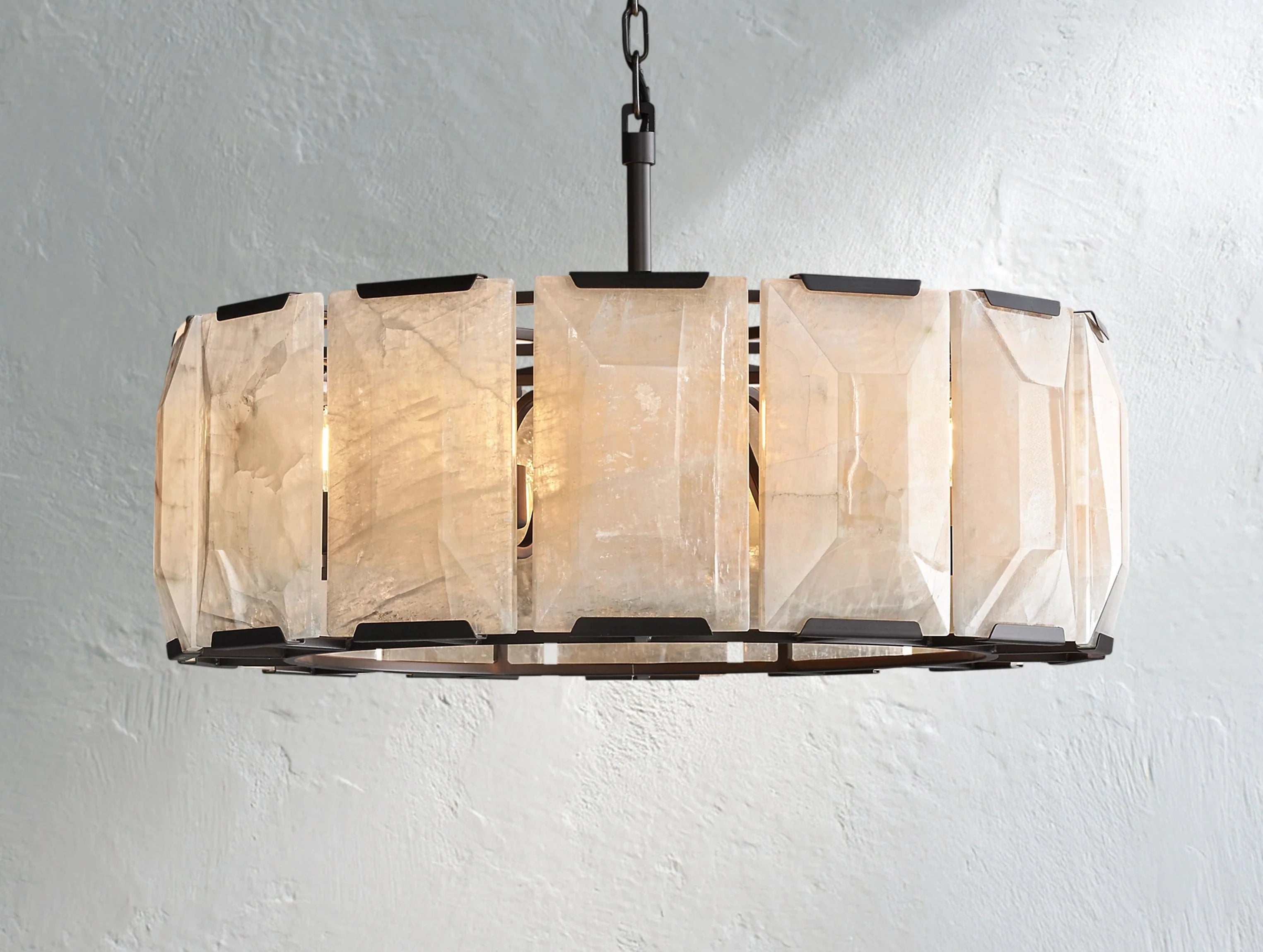 Valonne Calcite Round Chandelier ZELNO LIGHTING