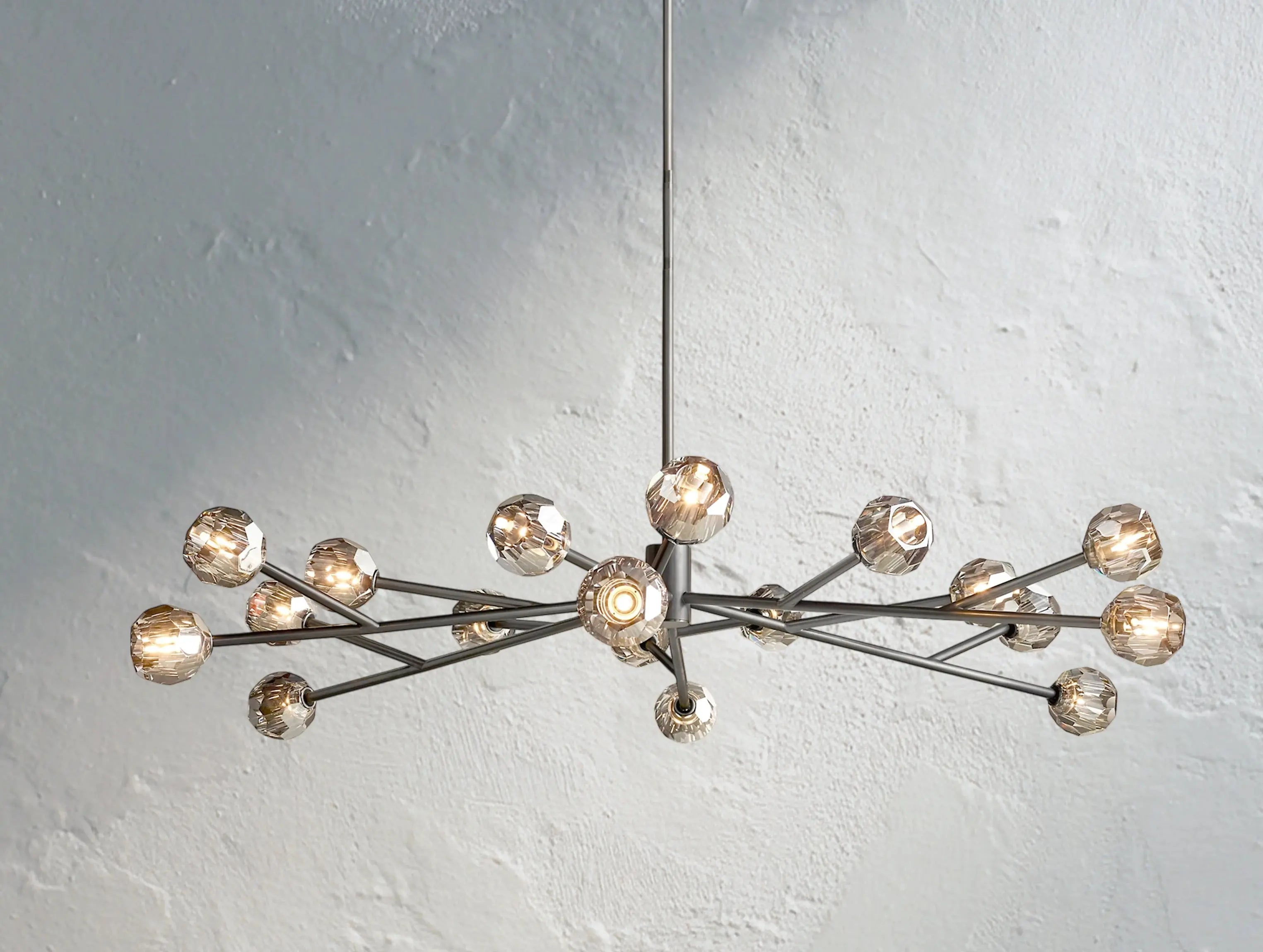 Orbital Cristal Glass Round Chandelier ZELNO LIGHTING