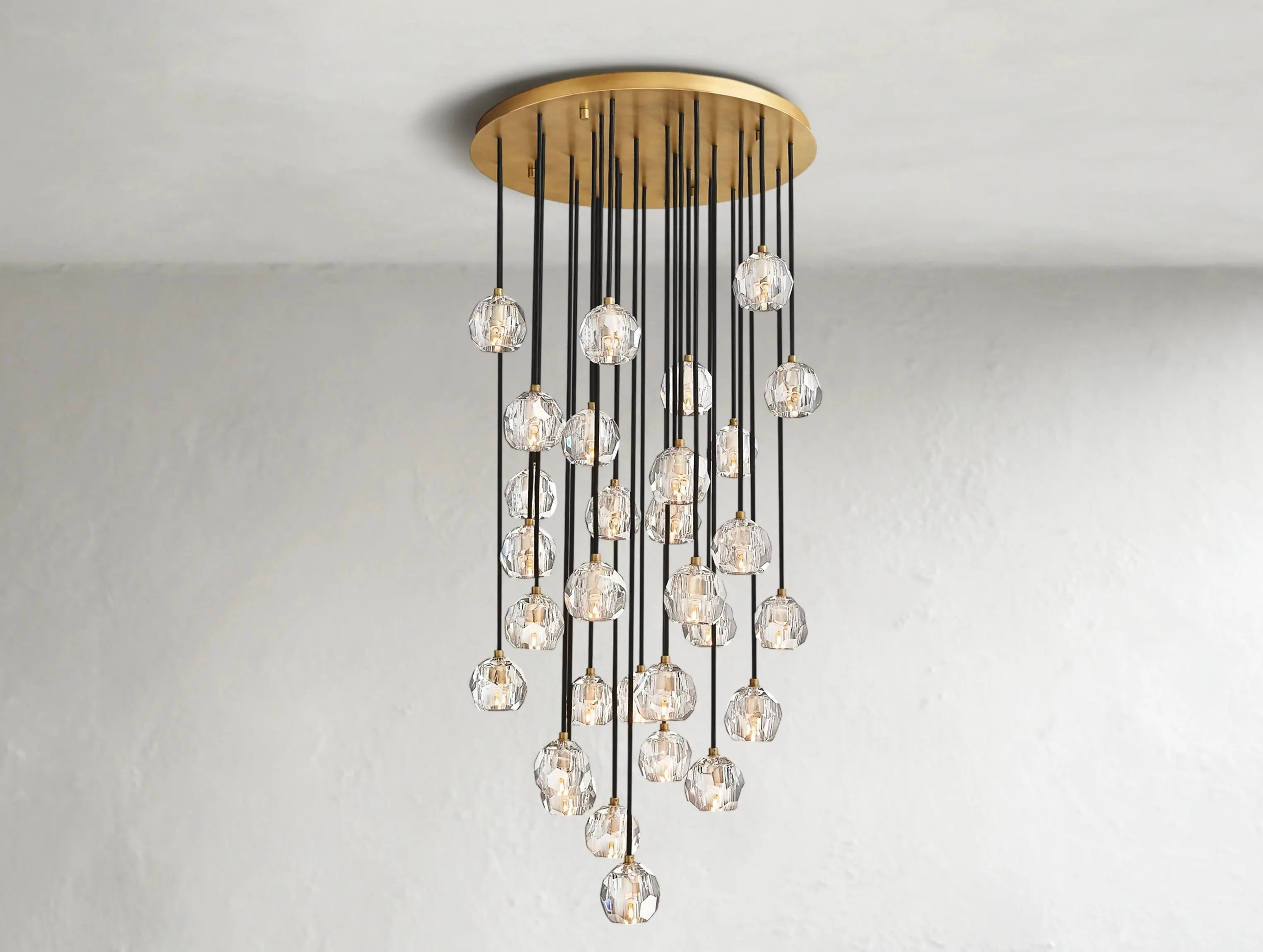 Orbital Cristal Glass Round Cluster Chandelier ZELNO LIGHTING