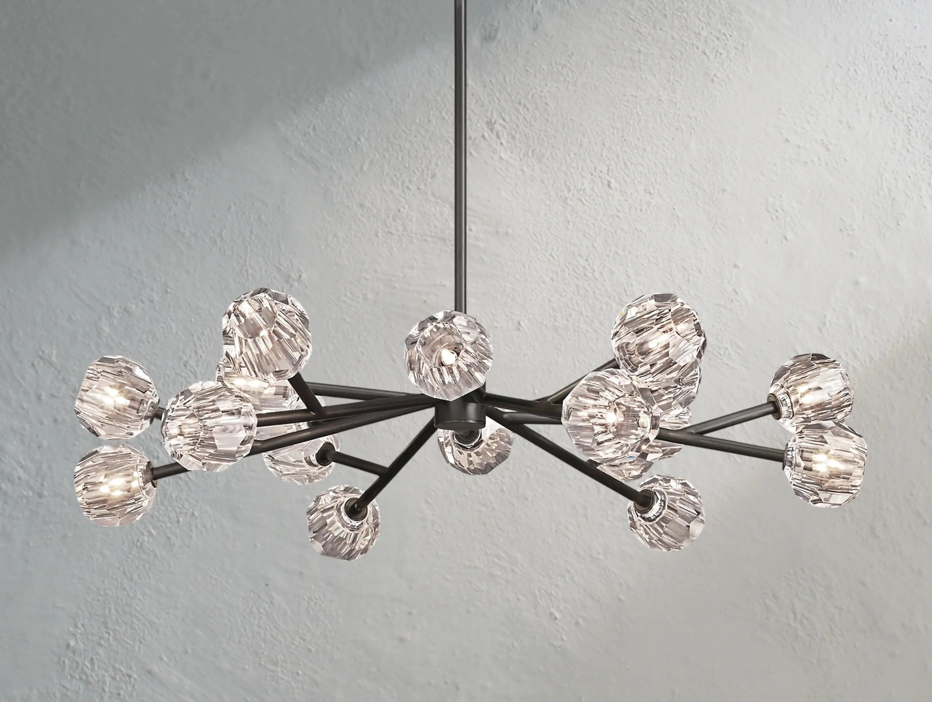 Orbital Cristal Glass Round Chandelier ZELNO LIGHTING