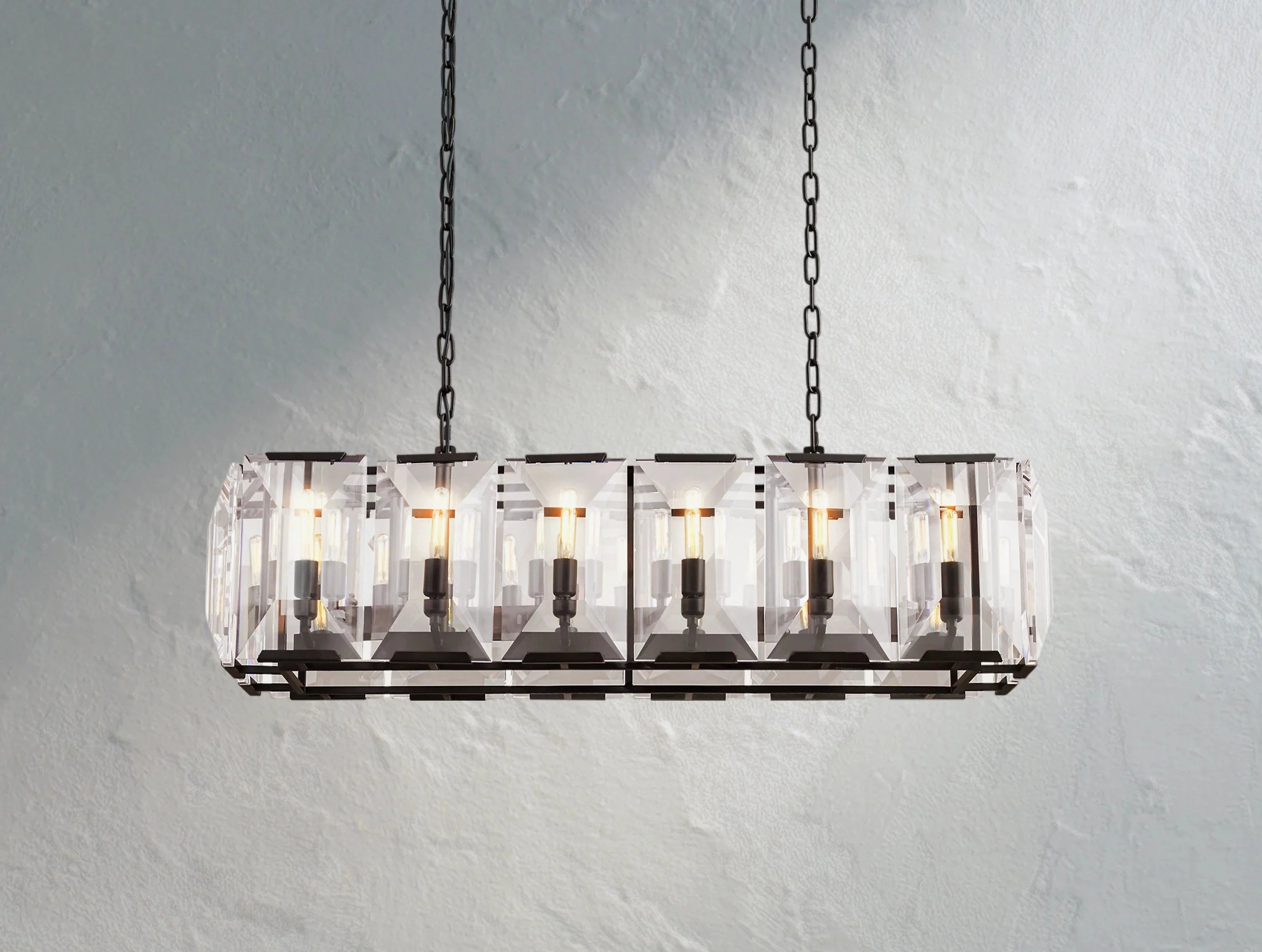Valonne Crystal Rectangular Chandelier ZELNO LIGHTING