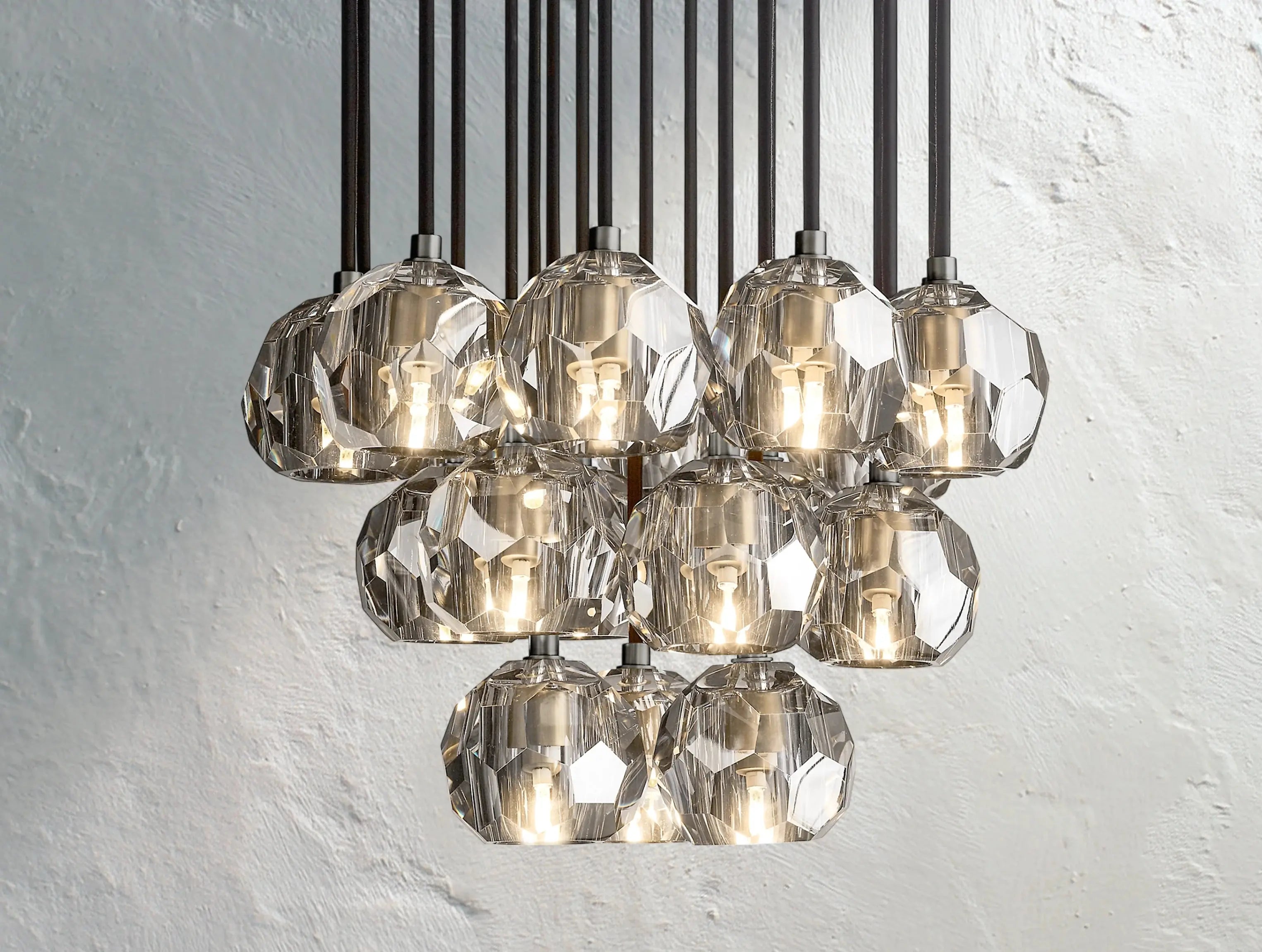 Orbital Cristal Glass Round Cluster Chandelier ZELNO LIGHTING