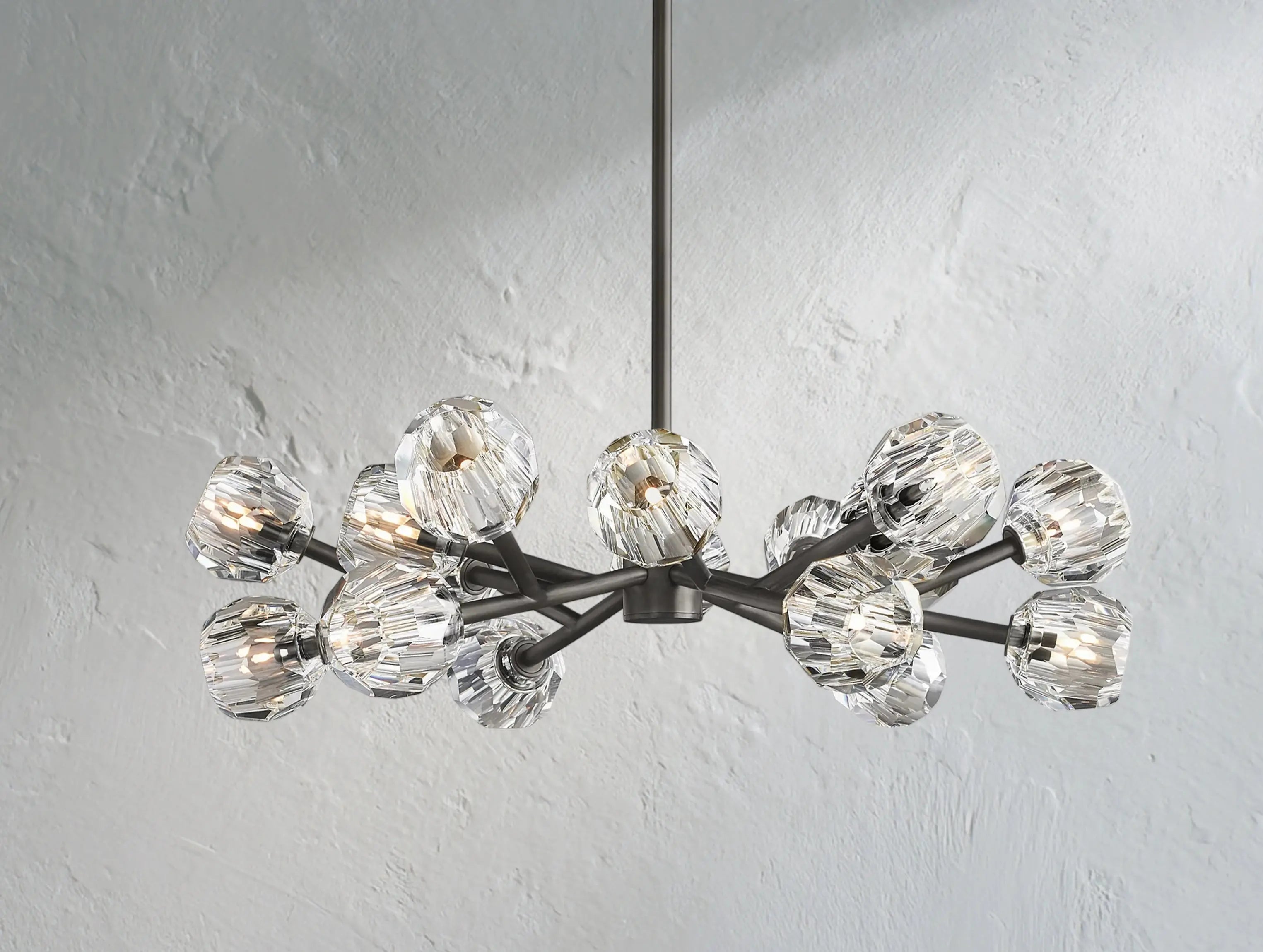 Orbital Cristal Glass Round Chandelier ZELNO LIGHTING