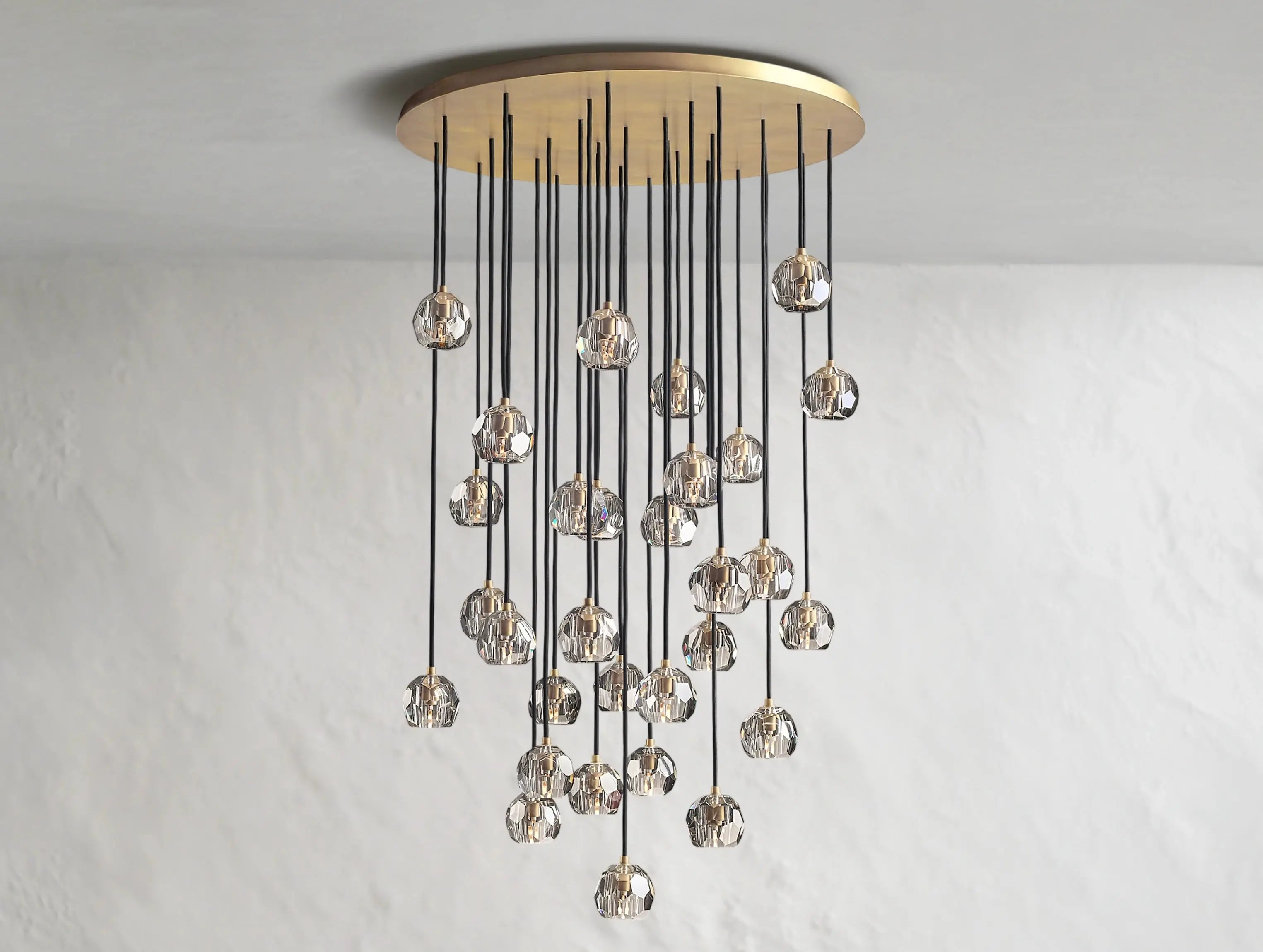Orbital Cristal Glass Round Cluster Chandelier ZELNO LIGHTING