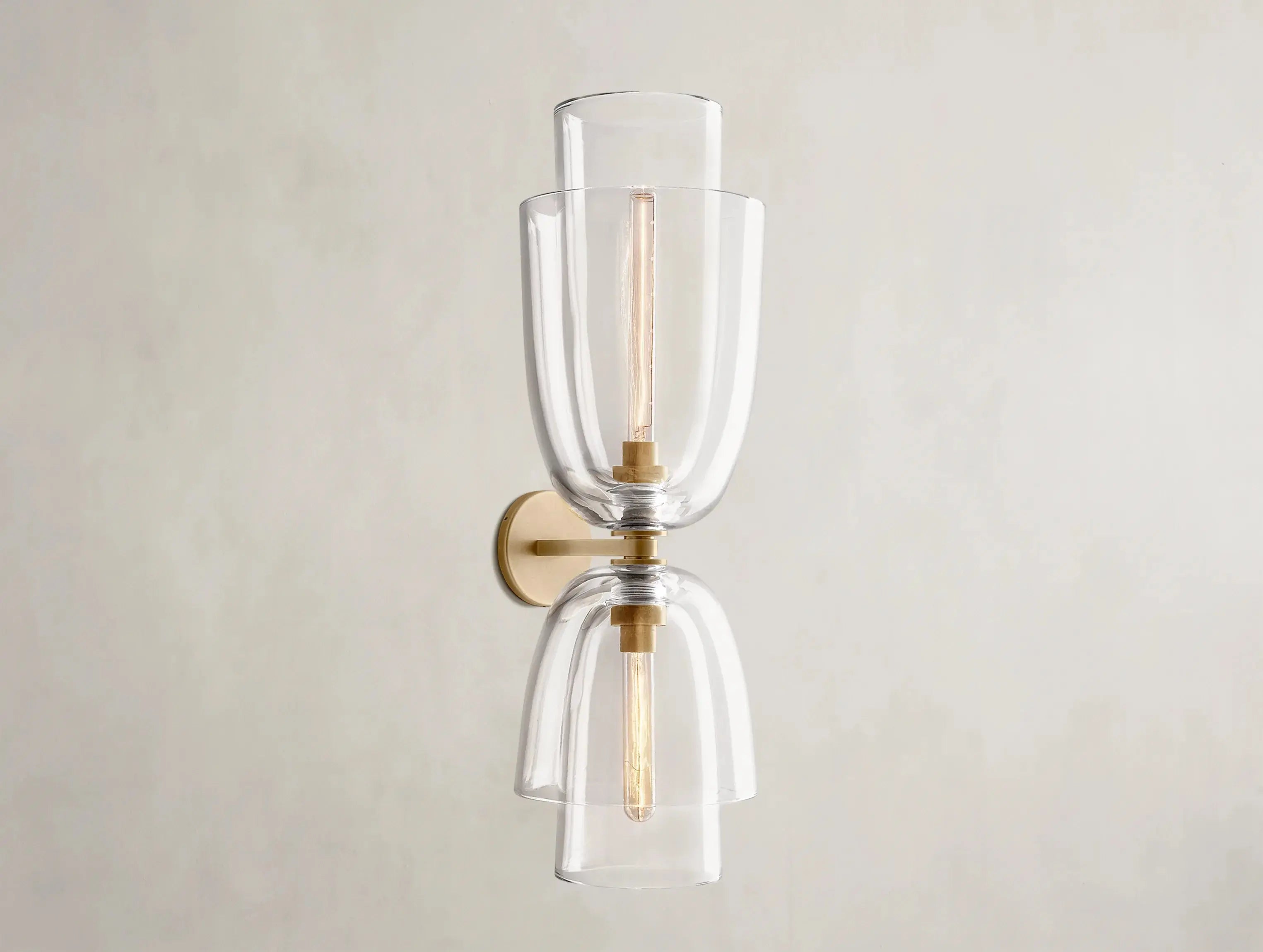 Blum Double Glass Sconce ZELNO LIGHTING